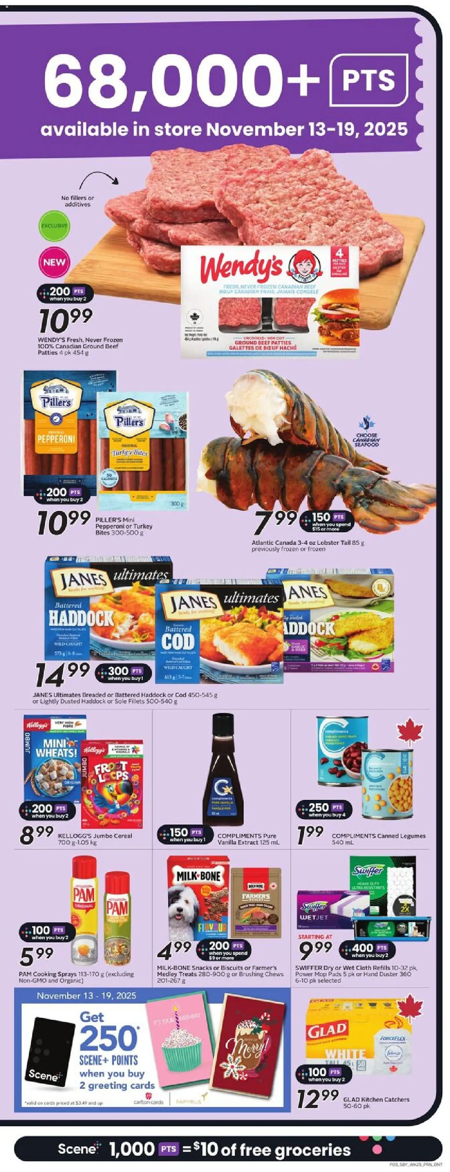 Sobeys flyer valid from 13.11.2025 | Page: 6 | Products: Beef, Turkey