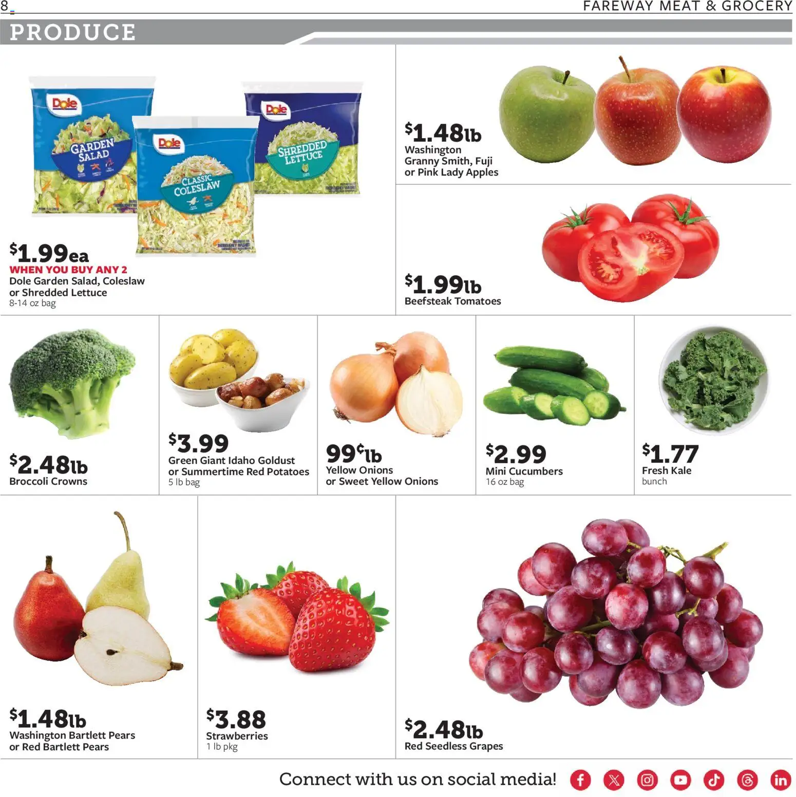Fareway - Weekly Ad - valid from 19.01.2026 | Page: 8 | Products: Tomatoes, Strawberries, Potatoes, Grapes