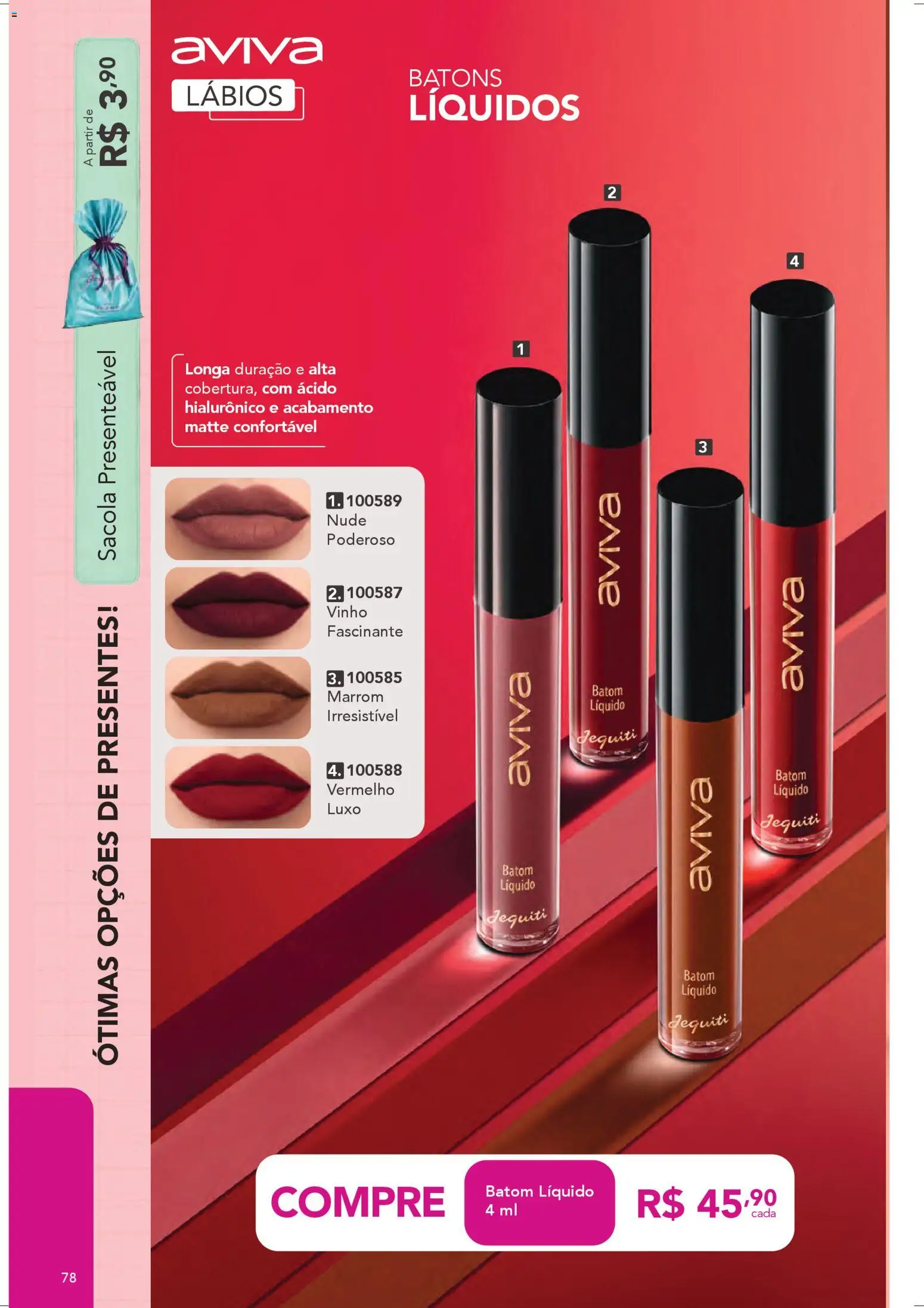 Jequiti Folheto - válido de 28.03.2026 | Página: 78 | Produtos: Batom, Vinho