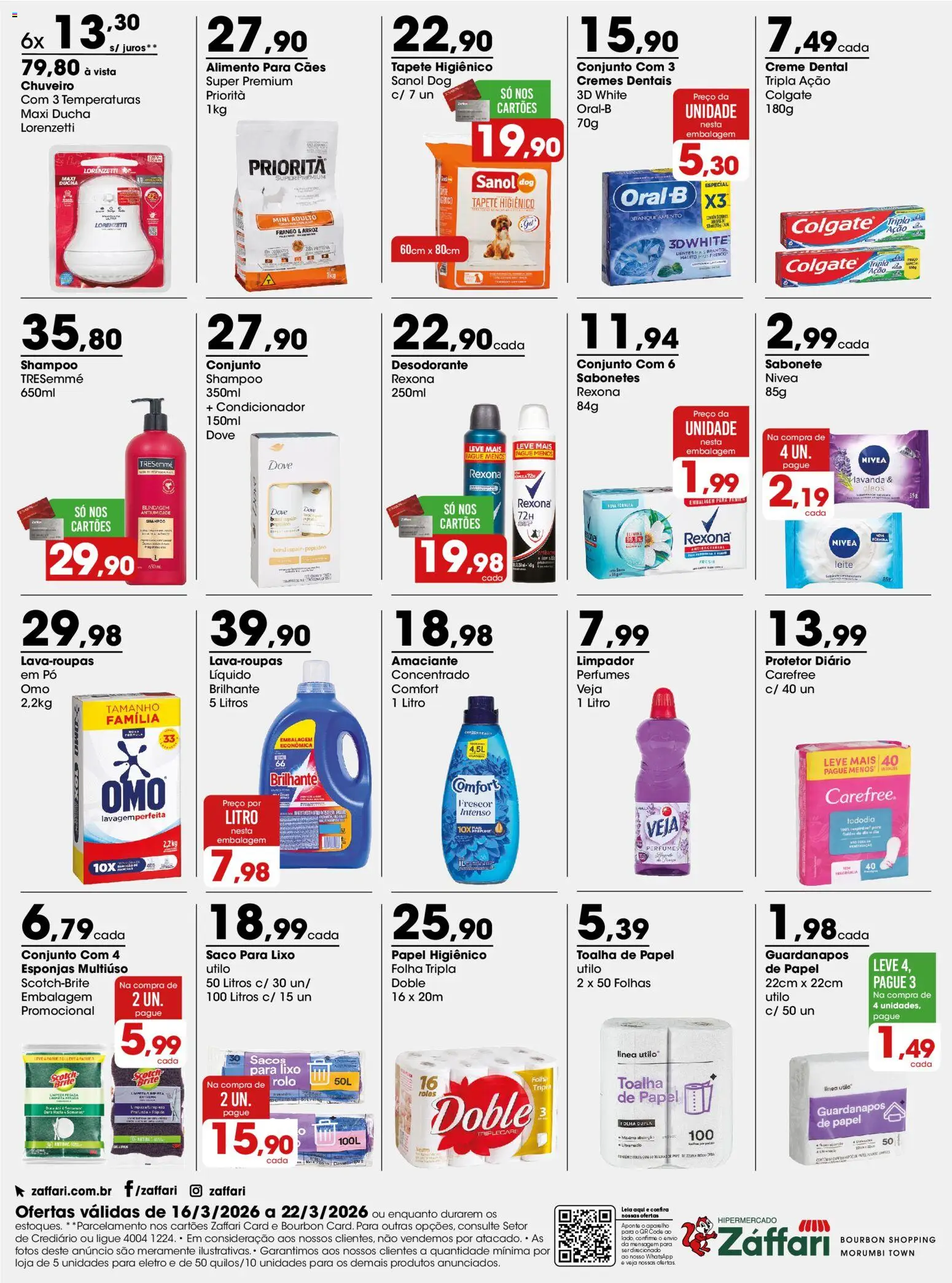 Zaffari Folheto - válido de 16.03.2026 | Página: 4 | Produtos: Shampoo, Sabonete, Frango, Amaciante