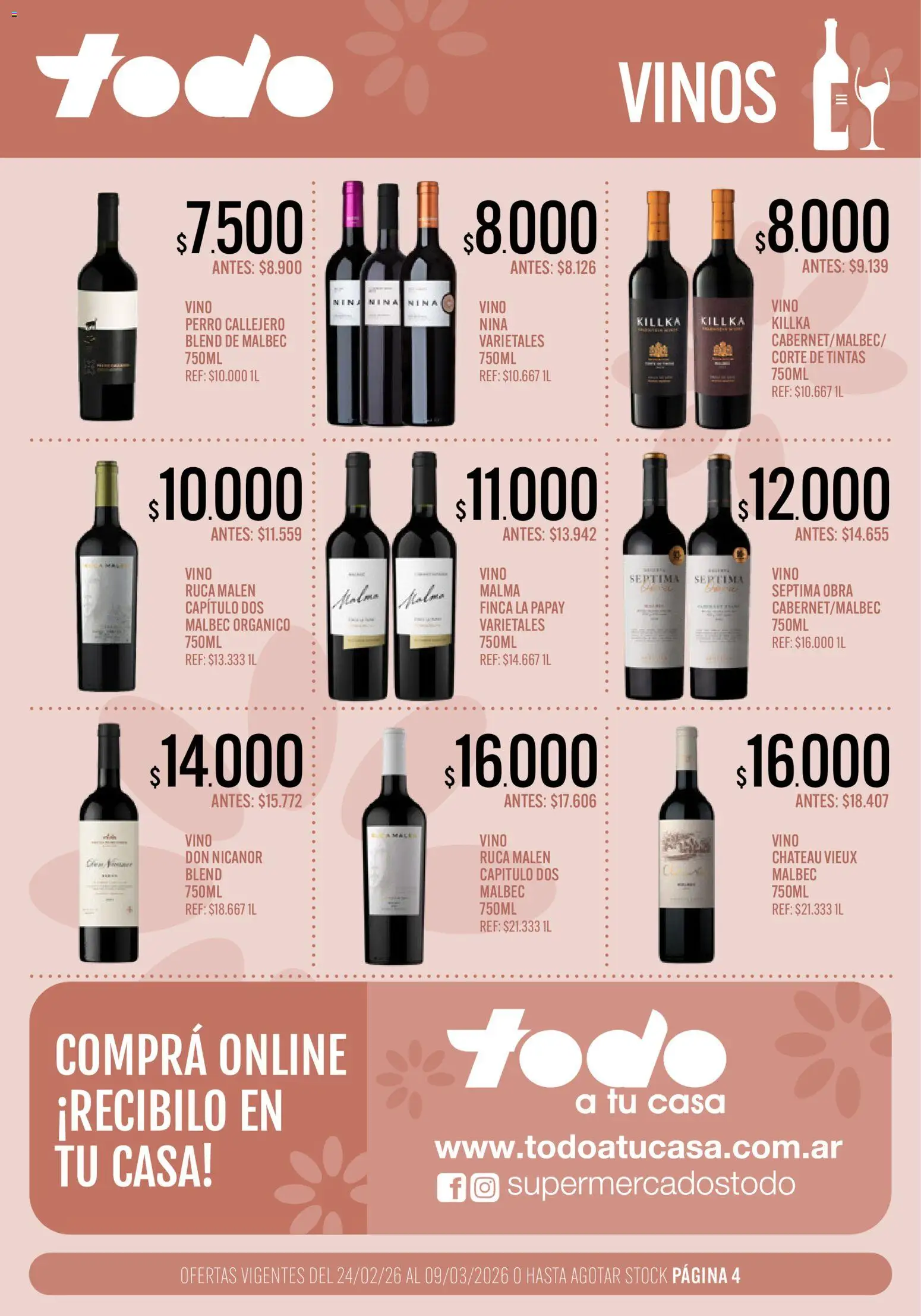 Supermercados TODO - Ofertas │ válido desde el 24.02.2026 | Página: 4 | Productos: Vino