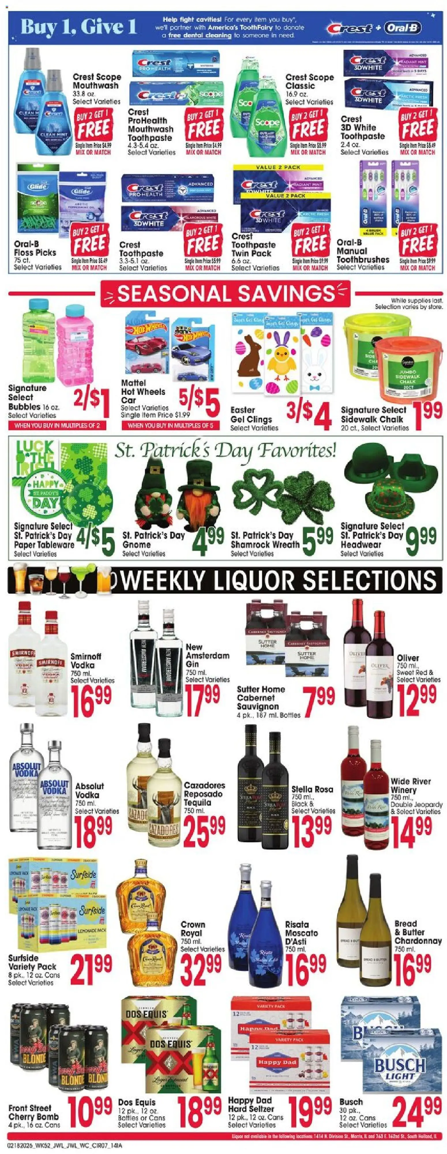 Jewel Osco Weekly Ad - IA - valid from 18.02.2026 | Page: 7 | Products: Butter, Toothpaste, Mouthwash, Fan