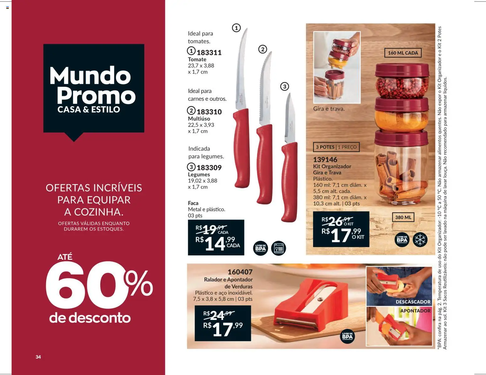 Avon Folheto - válido de 18.02.2026 | Página: 34 | Produtos: Ralador, Máquina de lavar, Organizador, Potes