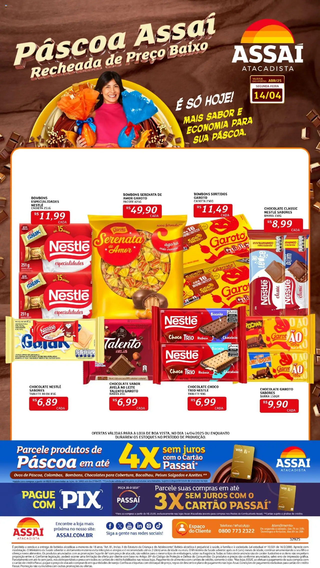 Assaí Atacadista Folheto - válido de 14.08.2025 | Página: 1 | Produtos: Amendoim, Ovos, Chocolate, Base