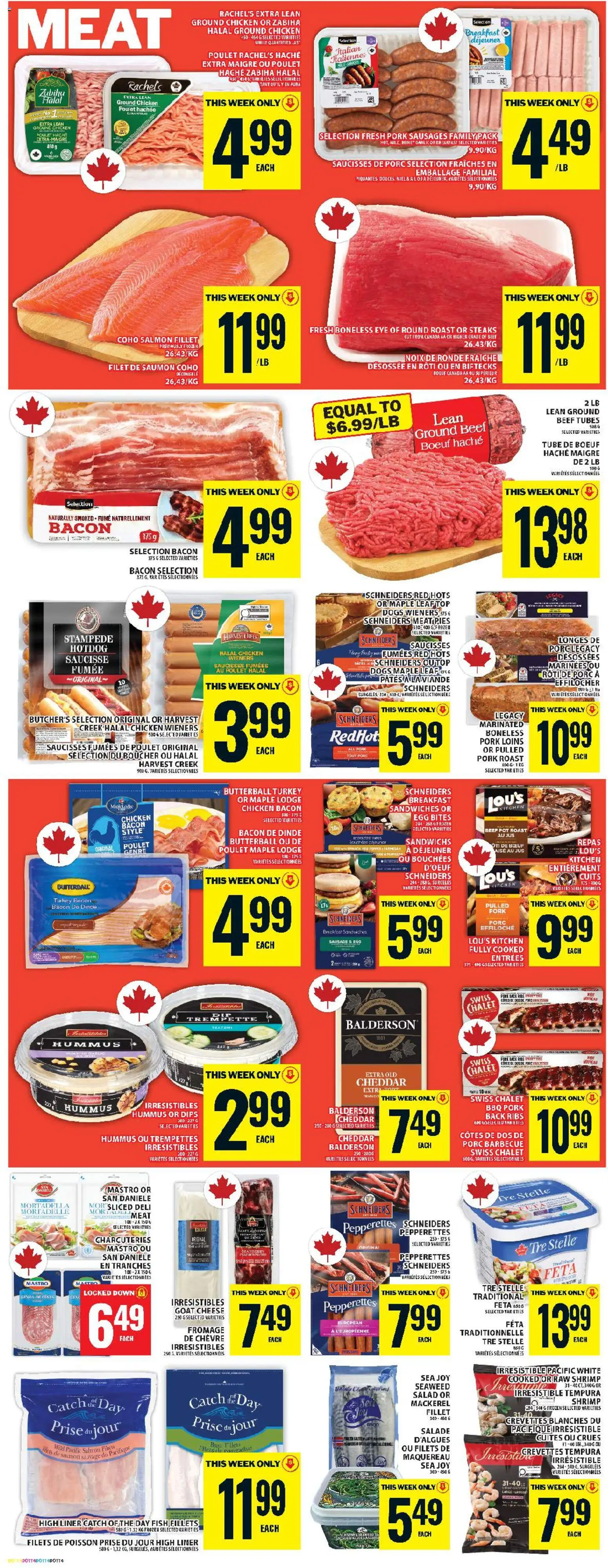 Food Basics flyer valid from 01.01.2026 | Page: 5 | Products: Fish, Beef, Salad, Turkey