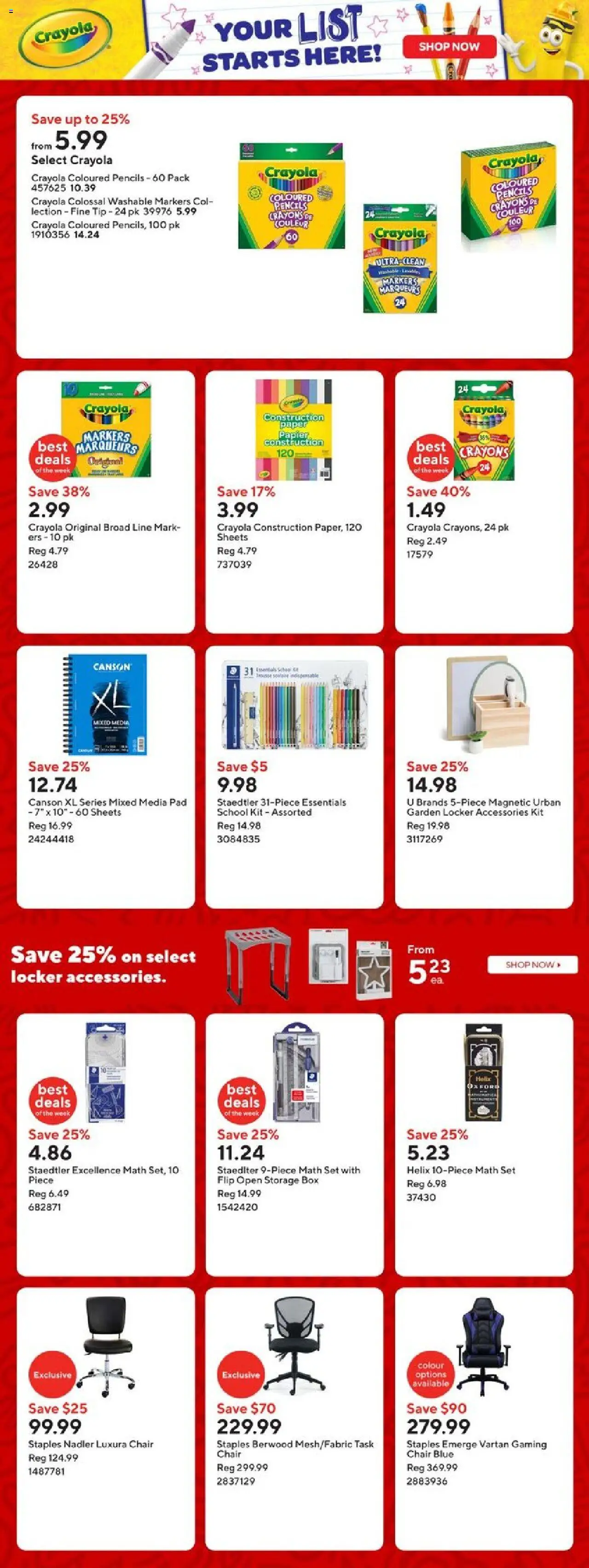 Staples flyer valid from 08.08.2025 | Page: 15 | Products: Chair, Box