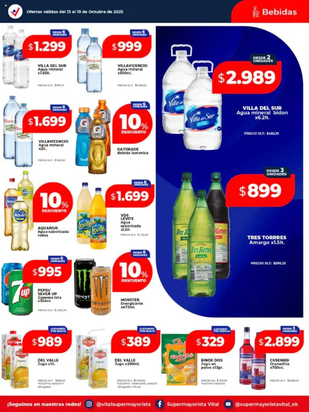 Vital - Ofertas │ válido desde el 13.10.2025 | Página: 25 | Productos: Bidón, Gaseosa, Agua, Jugo