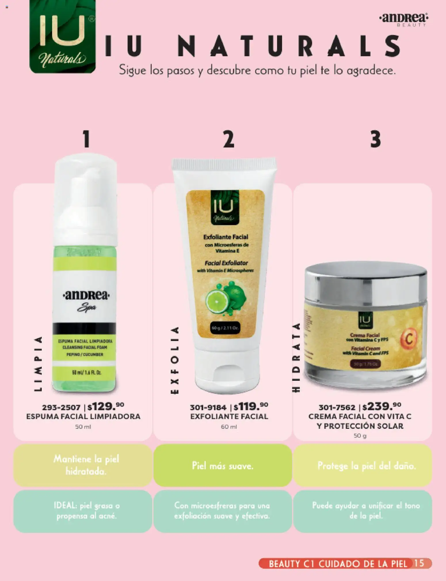 Nuevas ofertas de Andrea válidas en toda la República Mexicana desde el 25.01.2026. ¡Encuentra las mejores ofertas en Andrea catálogo Beauty! | Página: 15 | Productos: Crema, Exfoliante facial, Espuma, Té