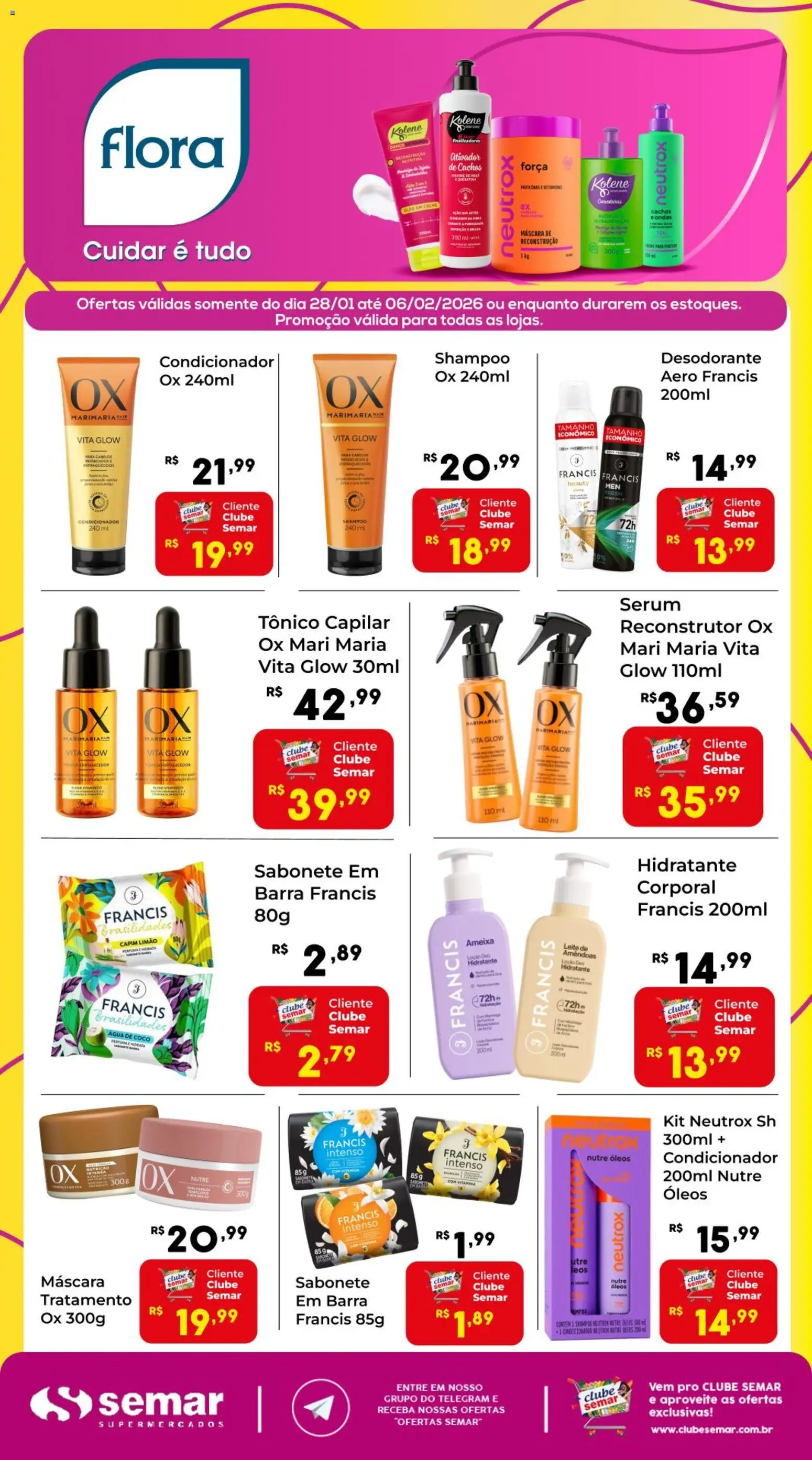 Semar Supermercado Folheto - válido de 28.01.2026 | Página: 1 | Produtos: Coco, Shampoo, Condicionador, Ameixa