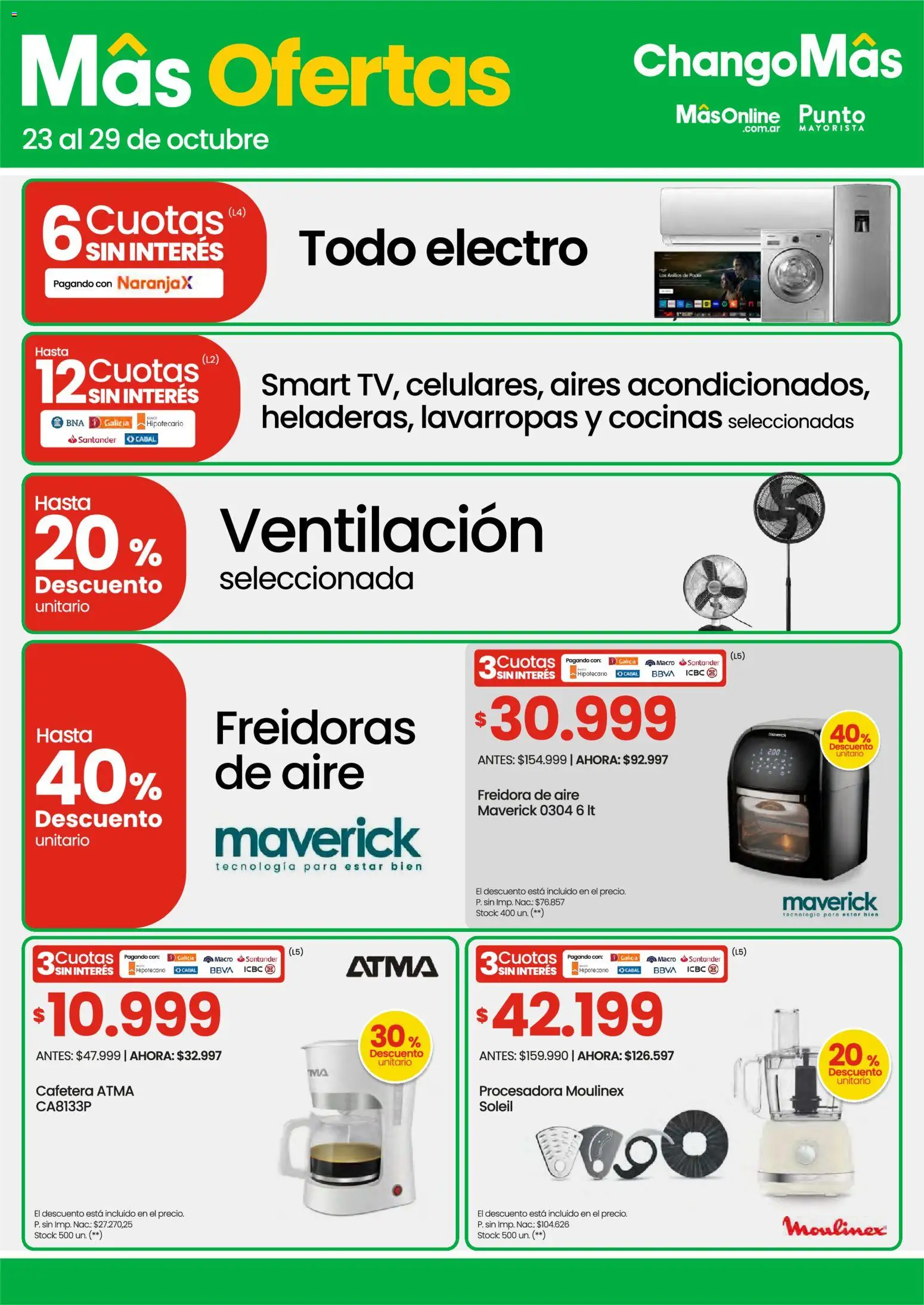 Punto Mayorista catálogo │ válido desde el 23.10.2025 | Página: 12 | Productos: Cafetera, Freidora, Lavarropas, Freidora de aire