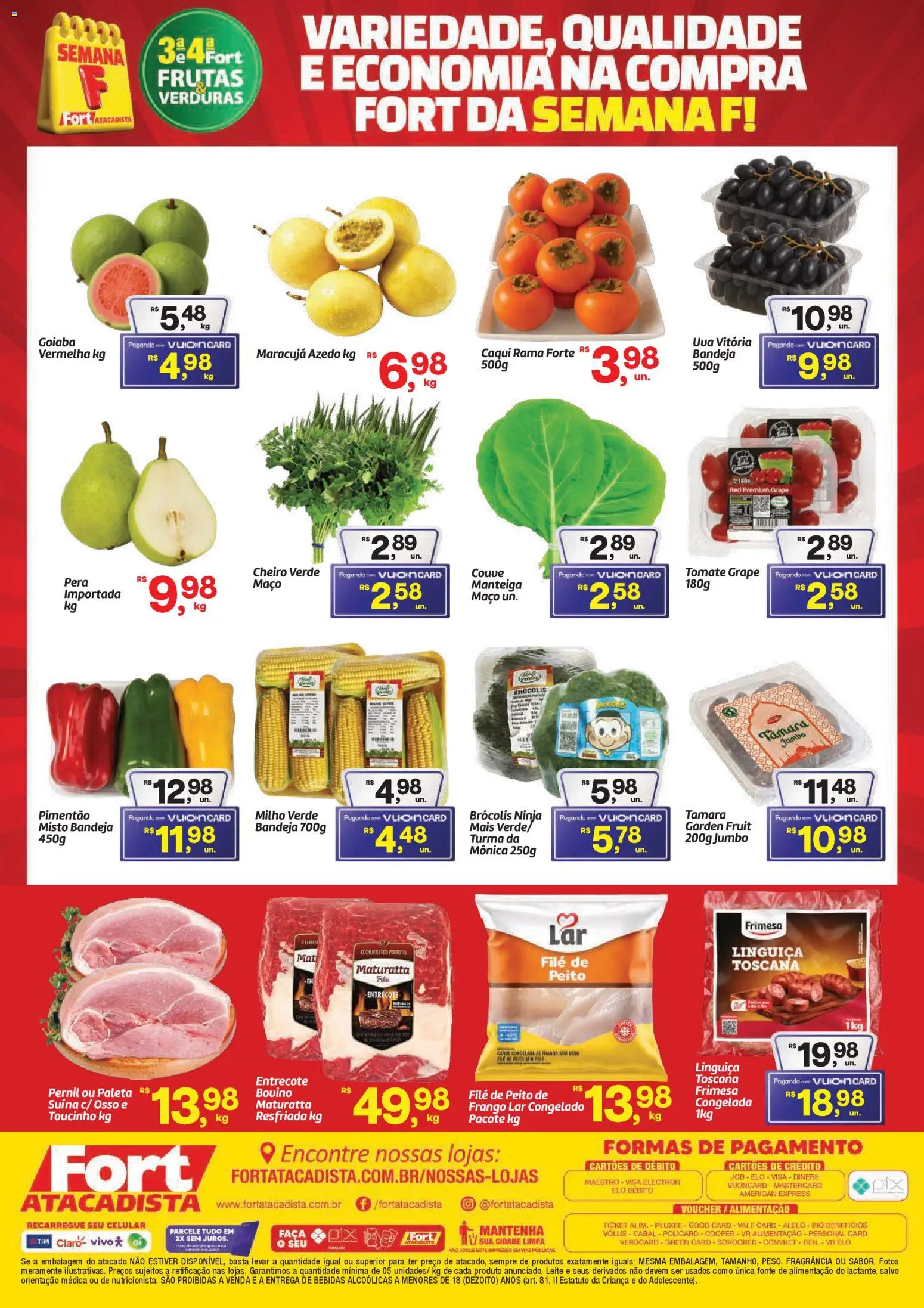Fort Atacadista Folheto - válido de 07.04.2026 | Página: 2 | Produtos: Caqui, Milho verde, Leite, Brócolis