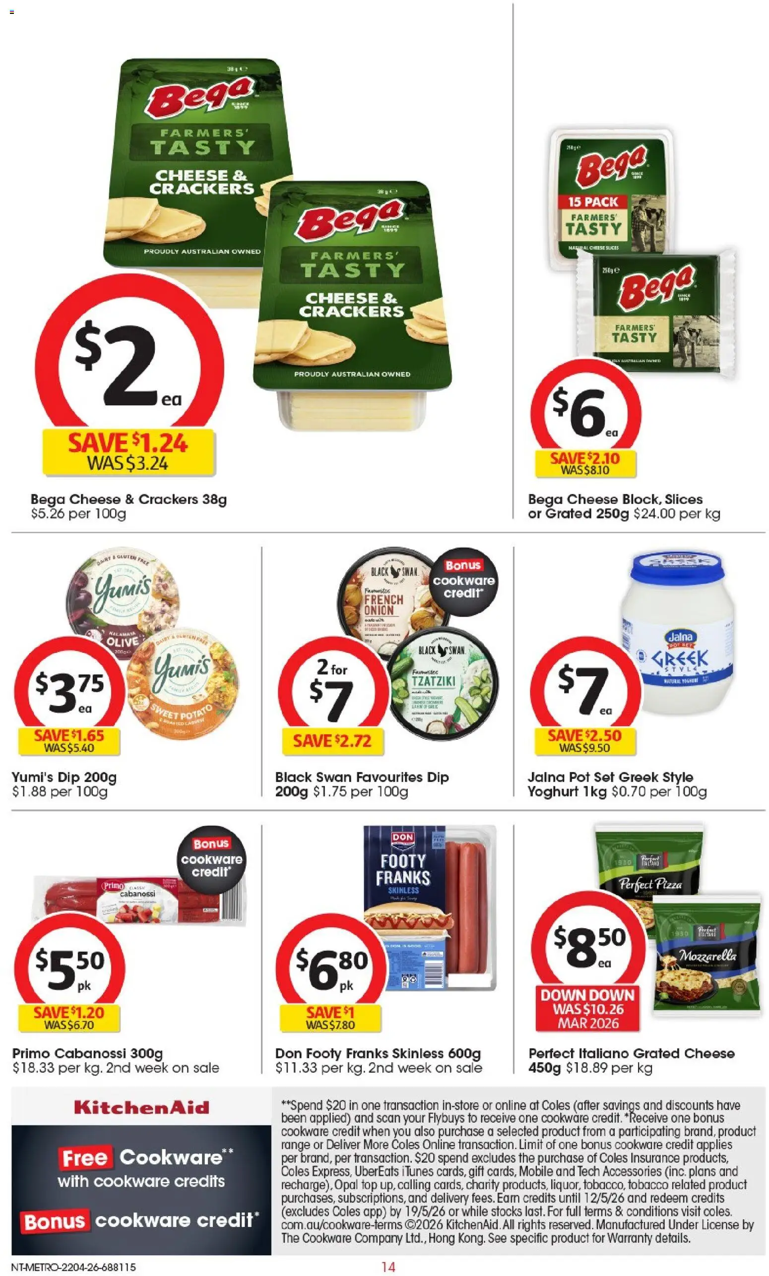 Coles catalogue - valid from 22.04.2026 | Page: 14 | Products: Pot, Yoghurt, Accessories, Mobile