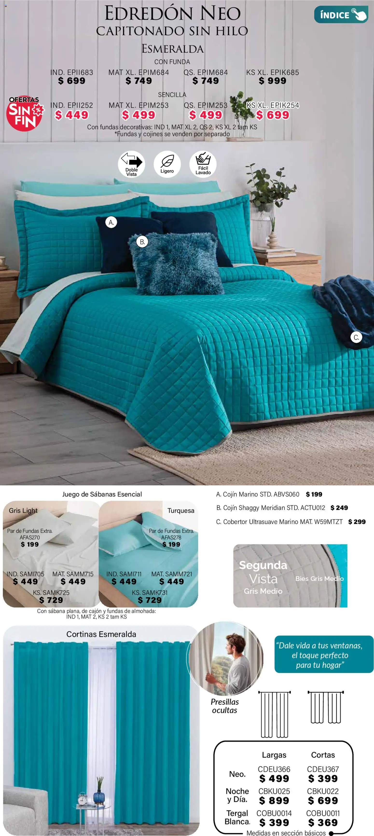 Nuevas ofertas de Colchas Concord válidas en toda la República Mexicana desde el 01.11.2025. ¡Encuentra las mejores ofertas en Colchas Concord Buen Fin! | Página: 4 | Productos: Cobertor, Juego, Funda, Cortinas