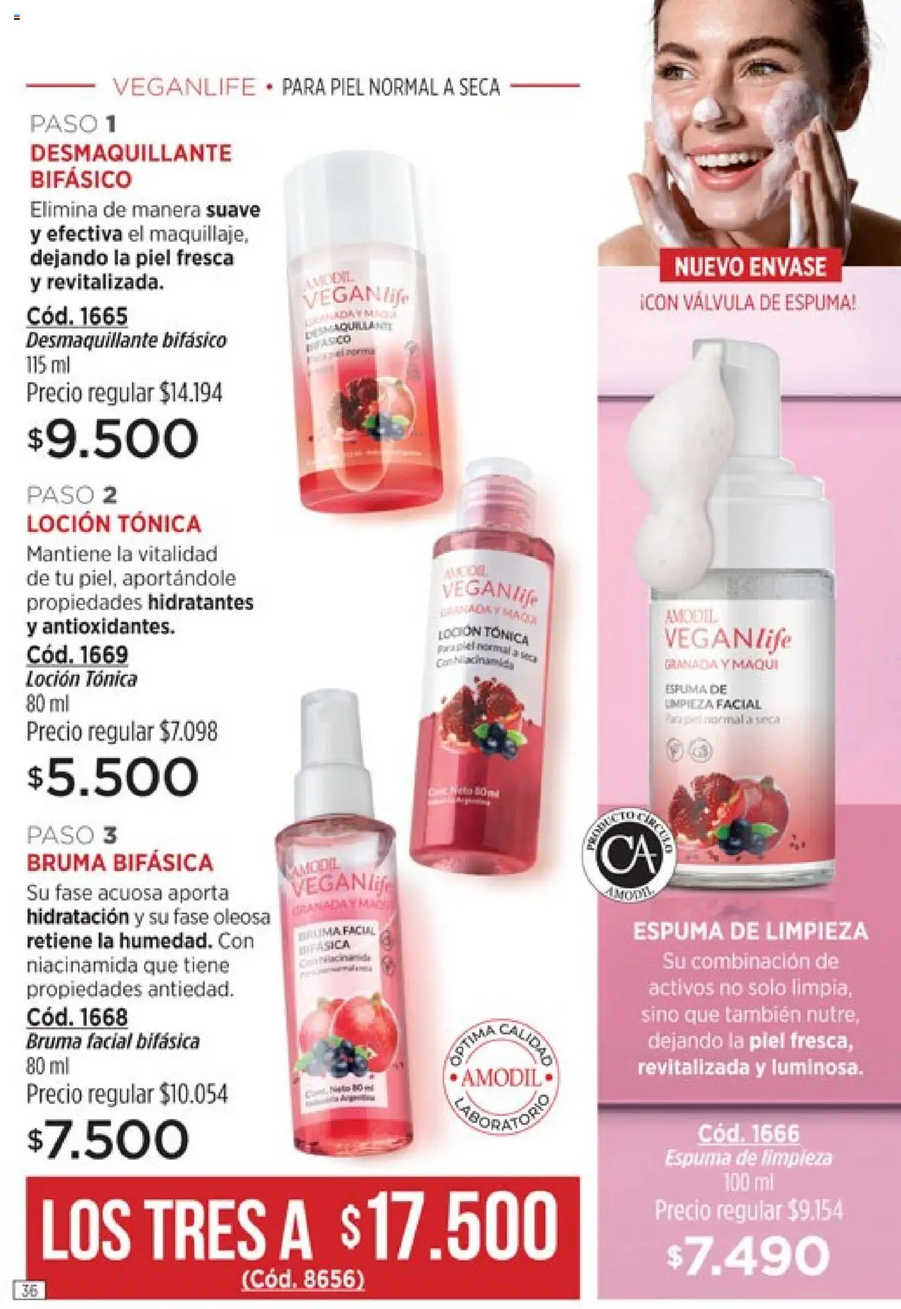 Catálogo Amodil Campaña 12 │ válido desde el 26.06.2025 | Página: 36 | Productos: Desmaquillante, Loción, Bruma, Espuma