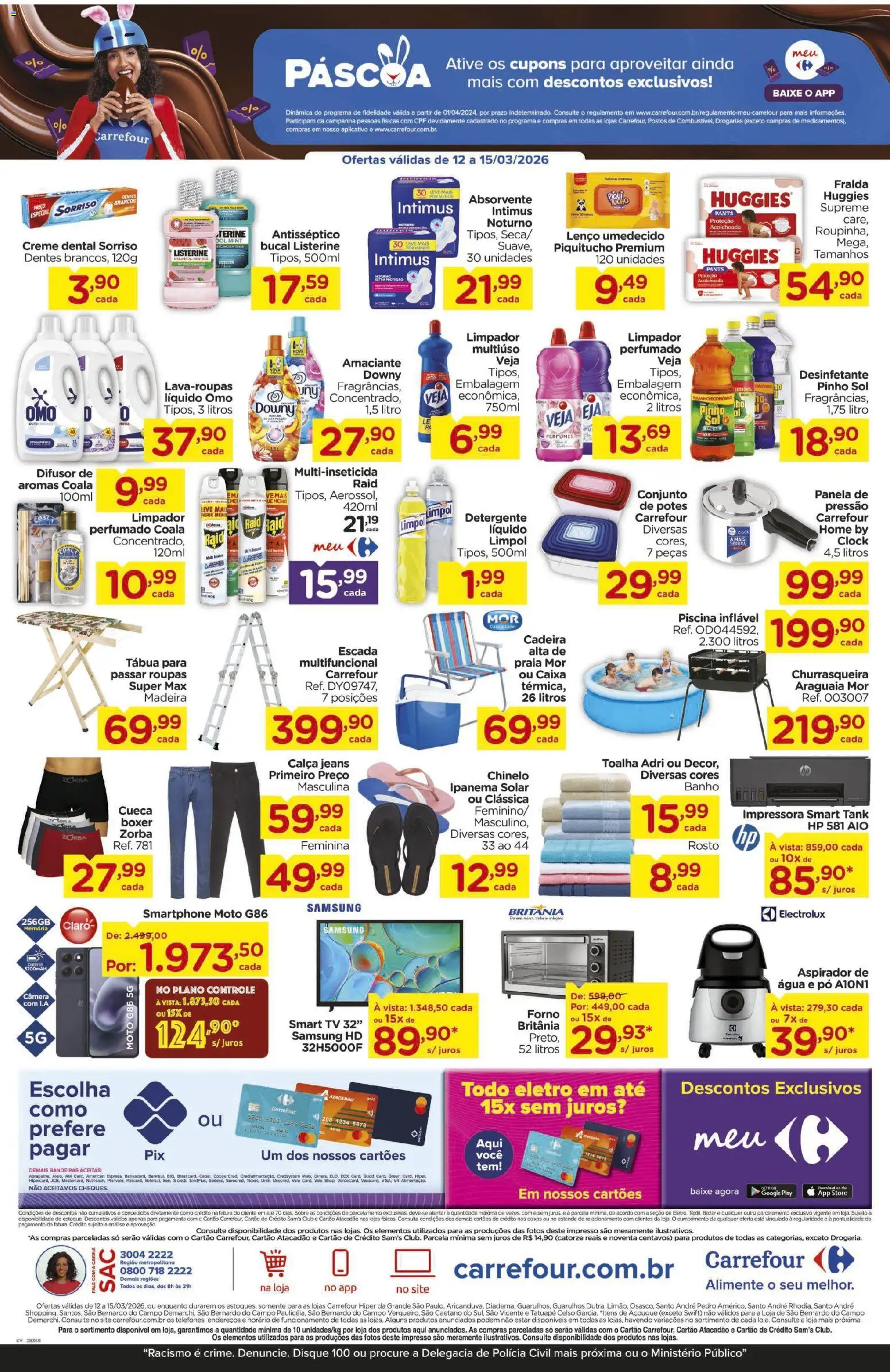 Carrefour Folheto - válido de 12.03.2026 | Página: 3 | Produtos: smart TV, Tv, Desinfetante, Churrasqueira