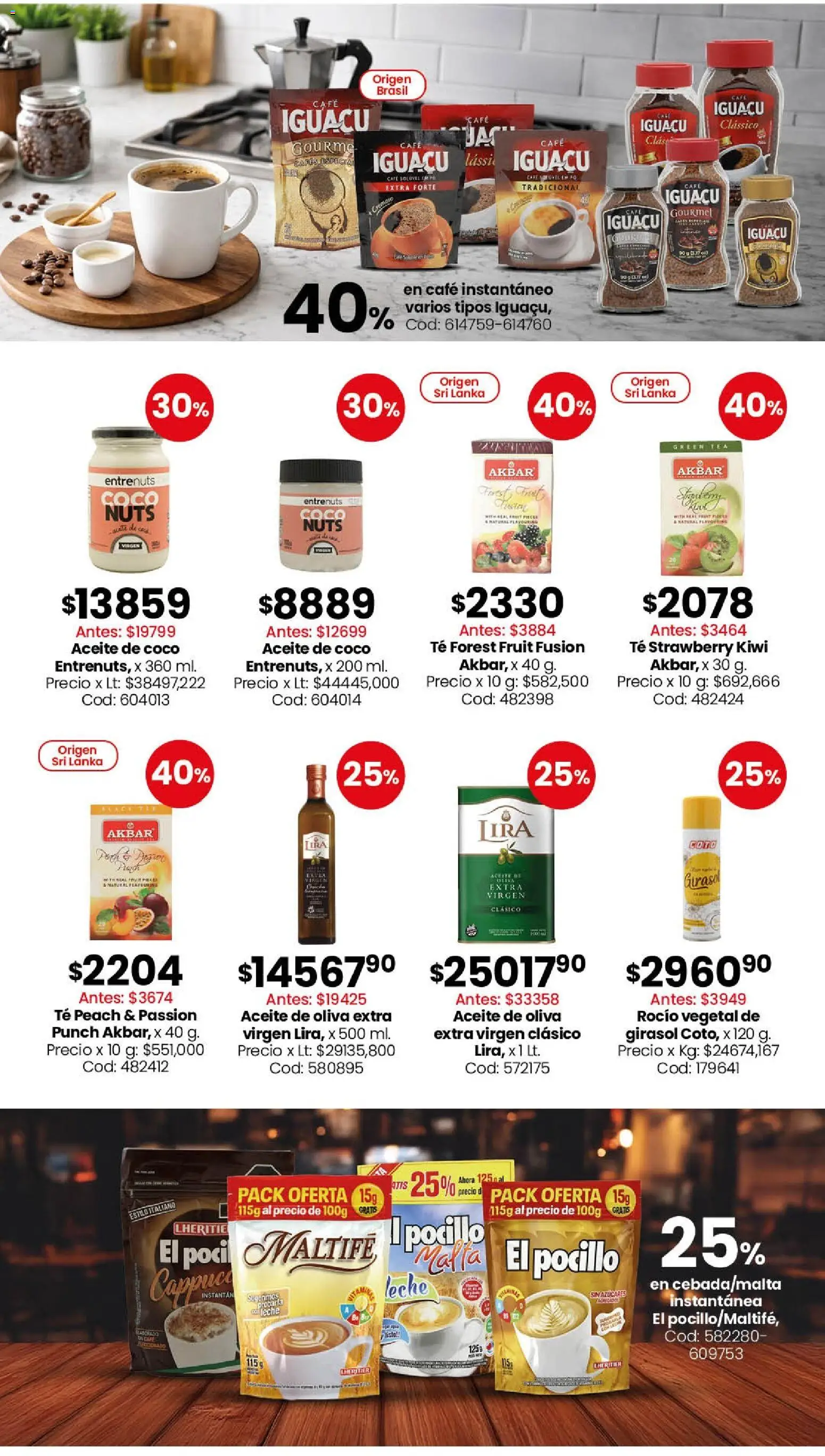 Coto - Ofertas Semanales │ válido desde el 13.04.2026 | Página: 2 | Productos: Leche, Café, Té, Kiwi