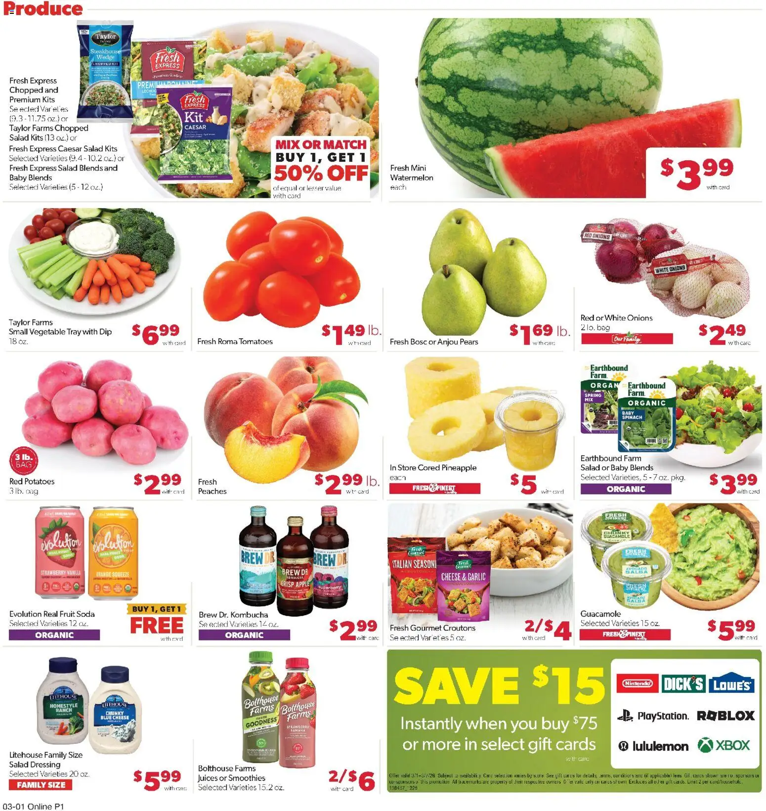 Family Fare Weekly Ad - valid from 01.03.2026 | Page: 6 | Products: Peaches, Pineapple, Garlic, Nintendo