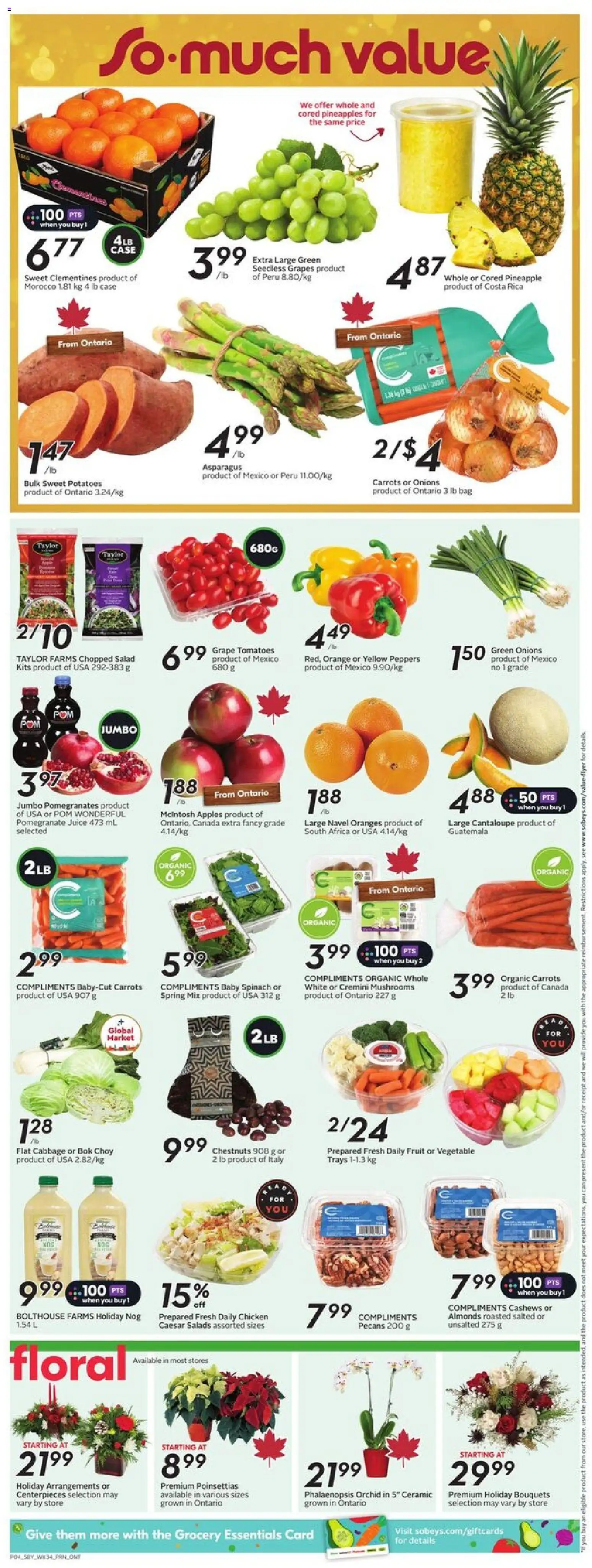 Sobeys flyer valid from 18.12.2025 | Page: 7 | Products: Salad, Bag, Juice, Apples