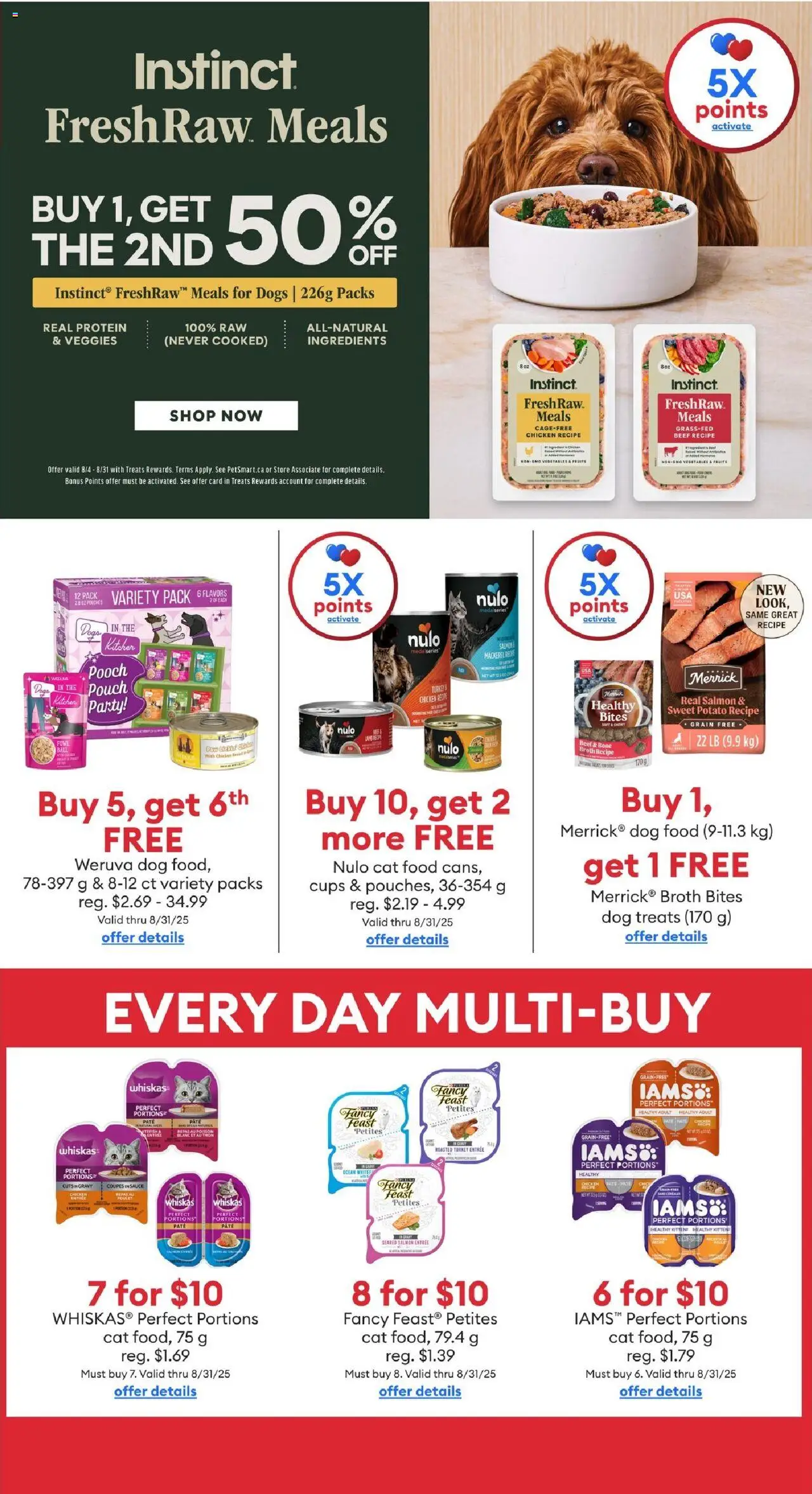 Petsmart flyer valid from 11.08.2025 | Page: 4 | Products: Beef, Turkey, Chicken