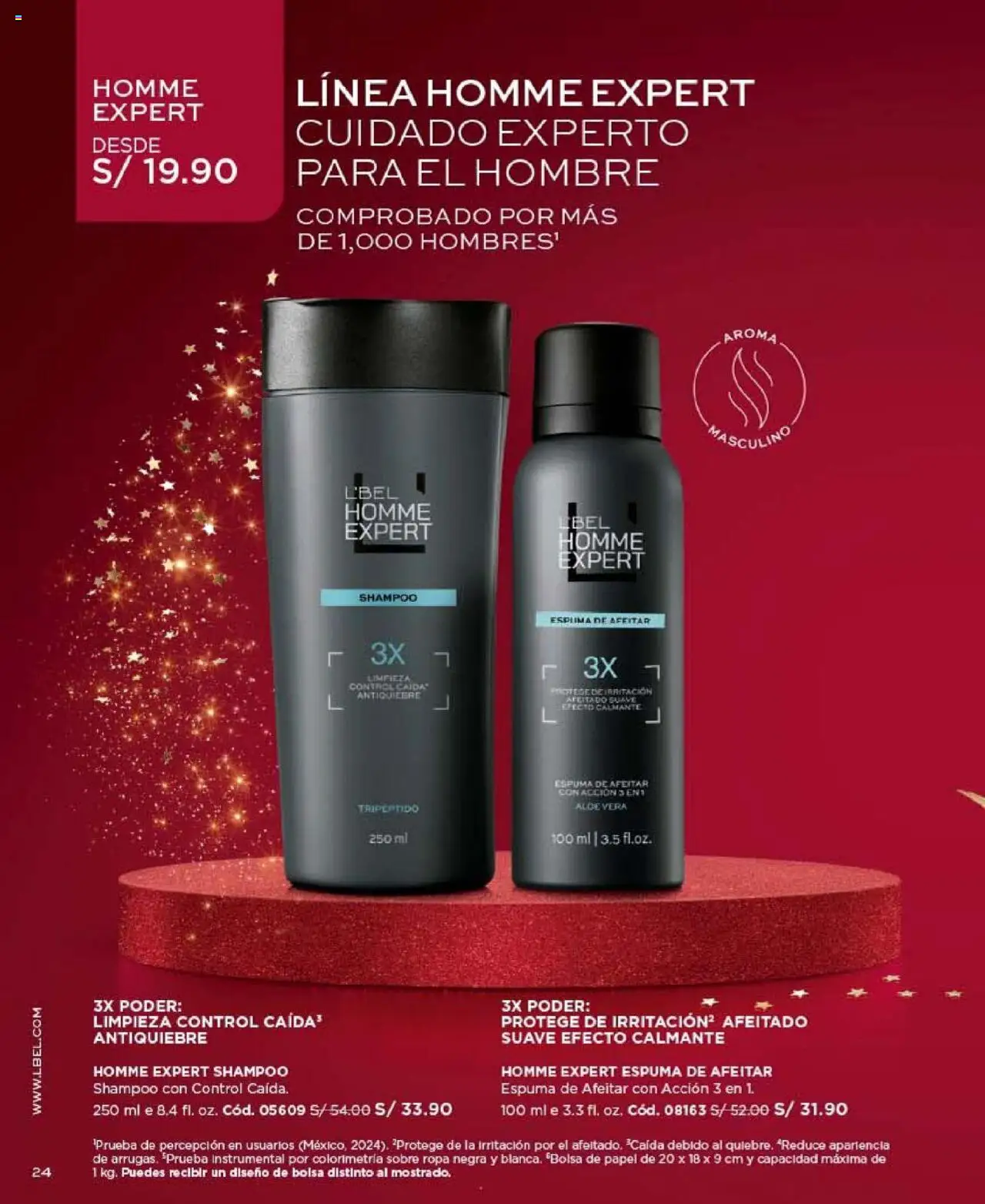 Catálogo L'Bel válido desde 24.10.2025 | Página: 24 | Productos: Shampoo, Espuma de afeitar, Ropa, Bolsa