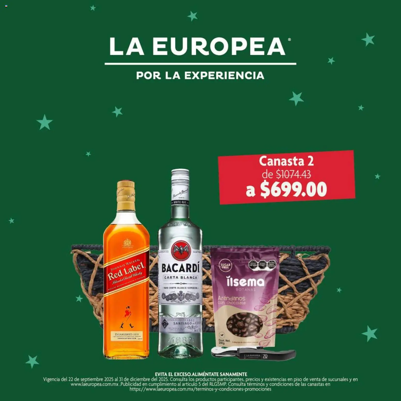 Nuevas ofertas de La Europea válidas en toda la República Mexicana desde el 22.12.2025. ¡Encuentra las mejores ofertas en La Europea catálogo Canastas con vinos y destilados ! | Página: 2 | Productos: Chocolate, Arándanos, Canasta
