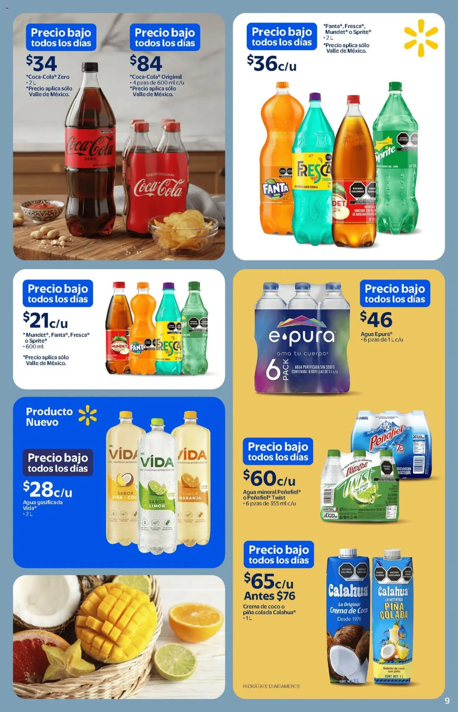 Nuevas ofertas de Walmart válidas en toda la República Mexicana desde el 13.02.2026. ¡Encuentra las mejores ofertas en Walmart catálogo Un mar de sabores a precios bajos! | Página: 9 | Productos: Crema, Manzana, Agua, Vitaminas