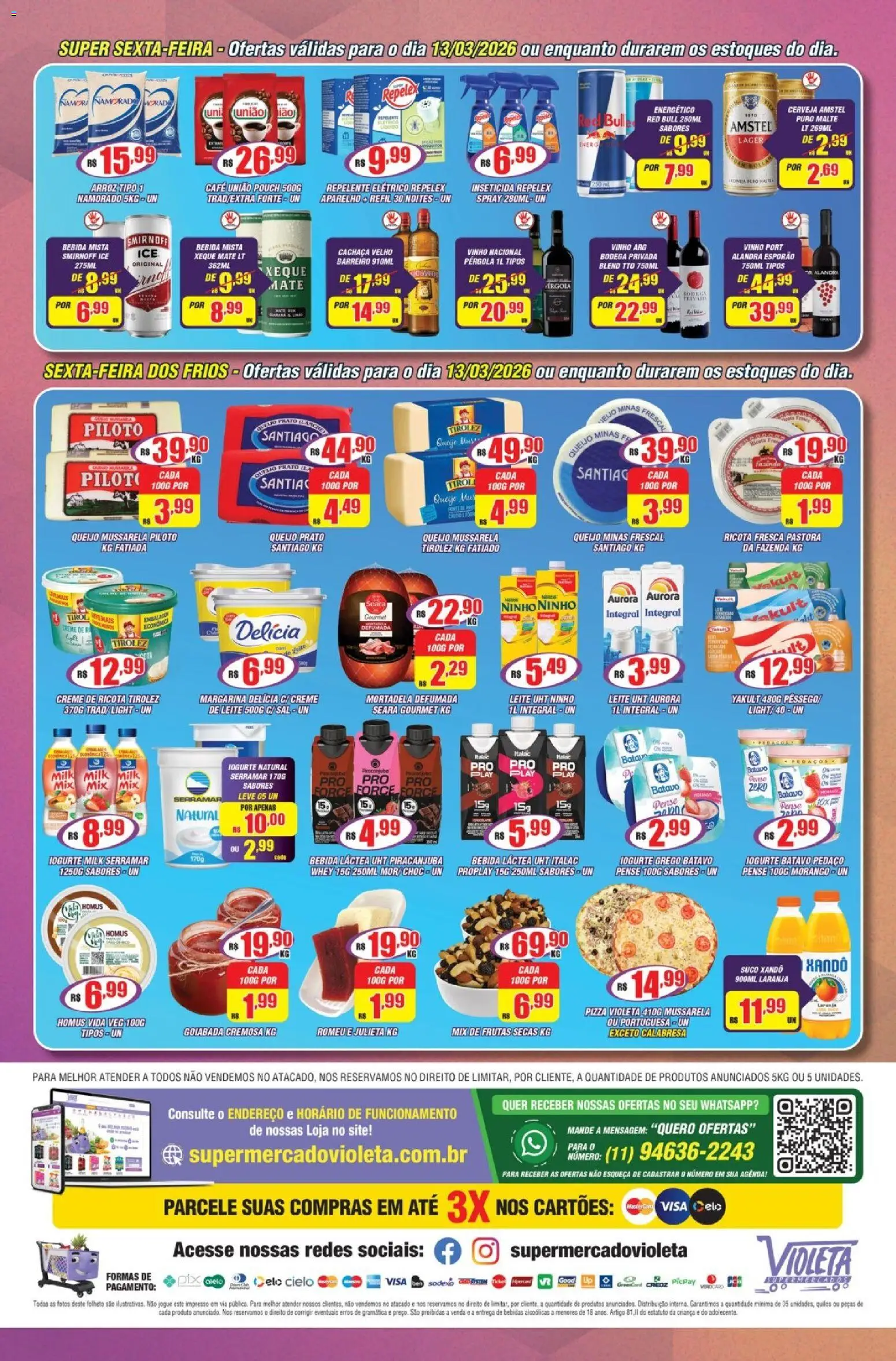 Violeta Supermercados Folheto - válido de 10.03.2026 | Página: 4 | Produtos: Cachaça, Café, Suco, Iogurte grego