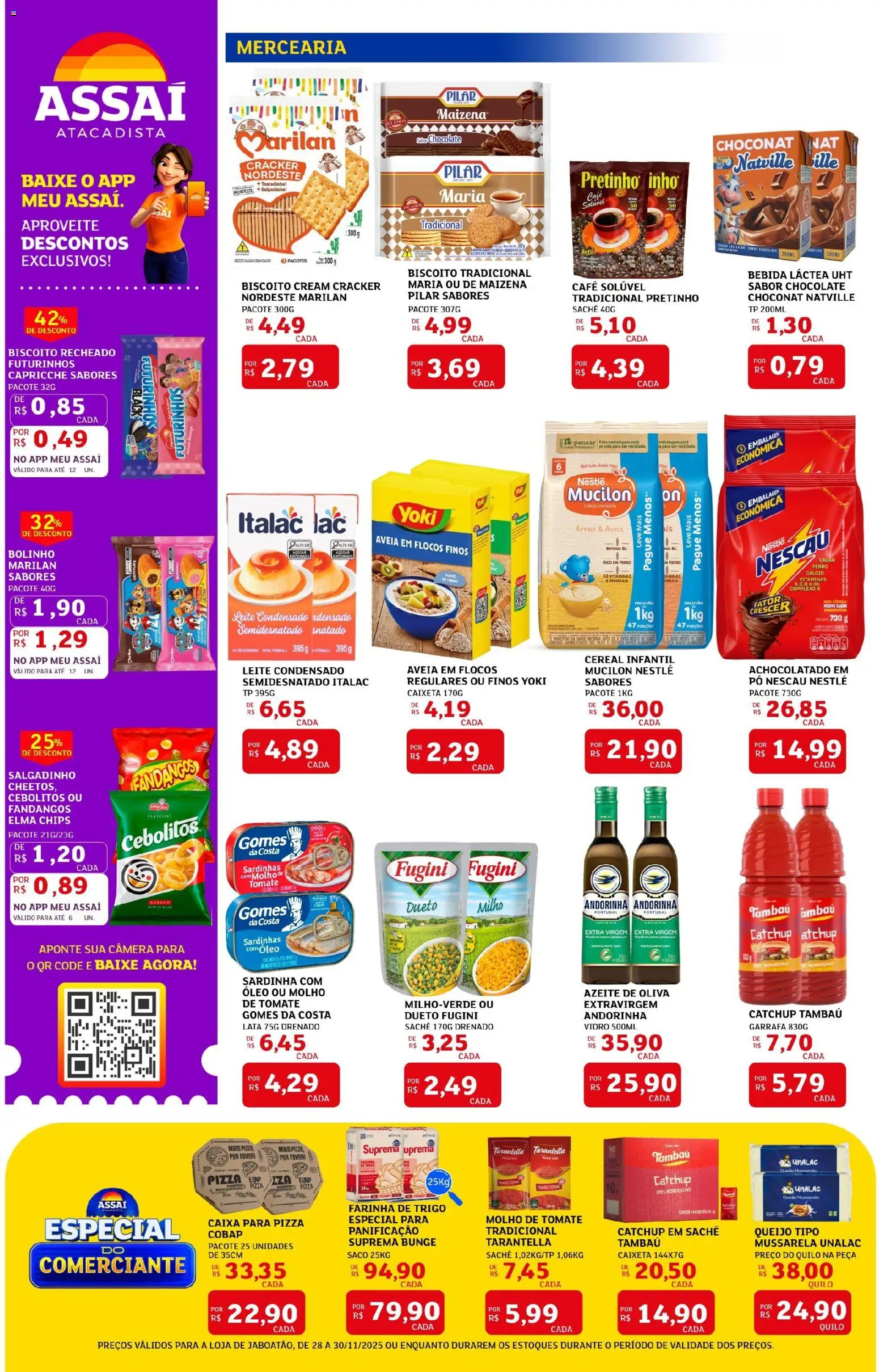 Assaí Atacadista Folheto - válido de 28.11.2025 | Página: 2 | Produtos: Achocolatado, Cream cracker, Biscoito recheado, Câmera