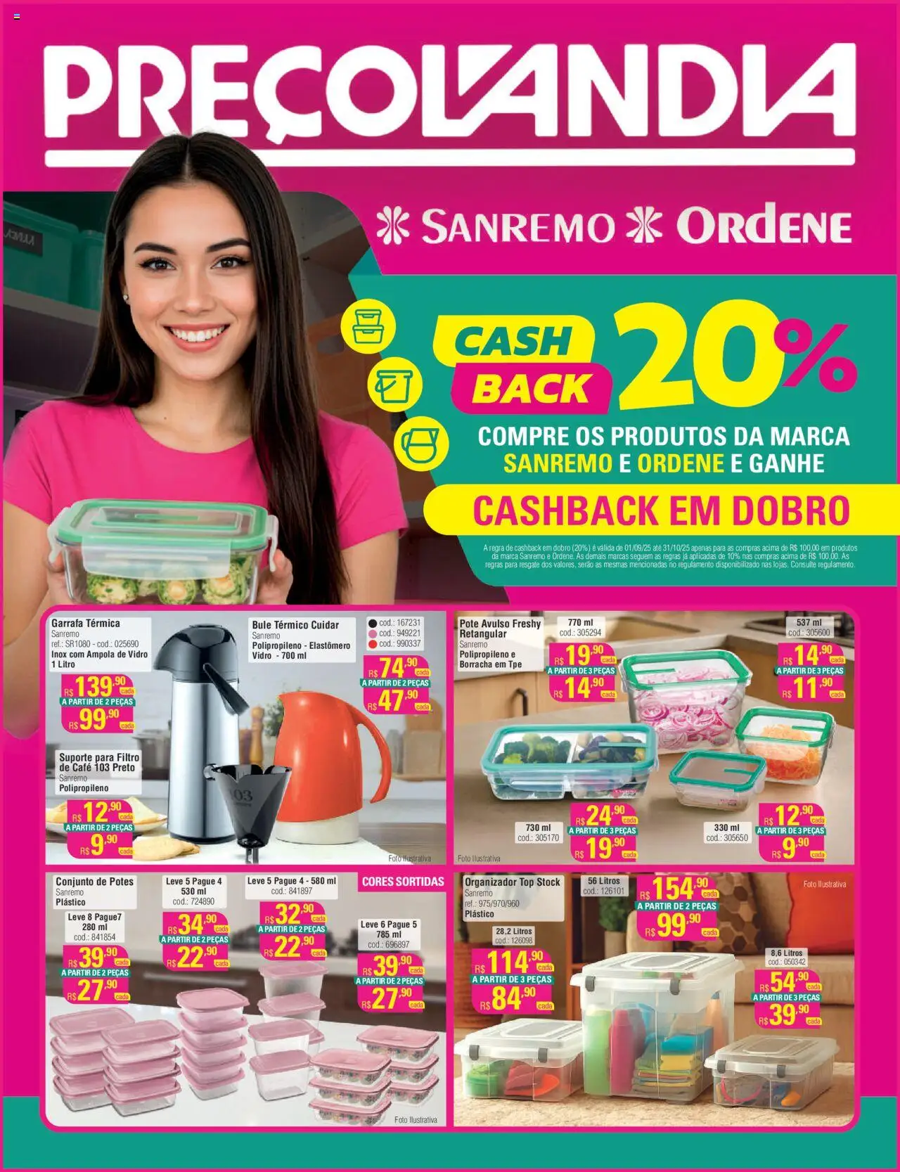 Preçolandia Folheto - válido de 01.09.2025 | Página: 1 | Produtos: Organizador, Borracha, Garrafa térmica, Potes