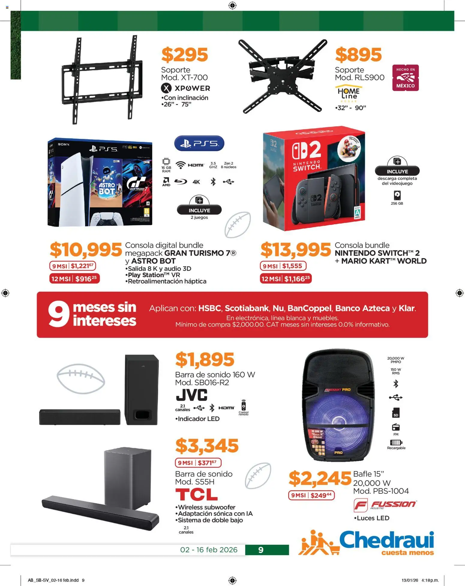 Nuevas ofertas de Chedraui válidas en toda la República Mexicana desde el 02.02.2026. ¡Encuentra las mejores ofertas en Chedraui folleto! | Página: 9