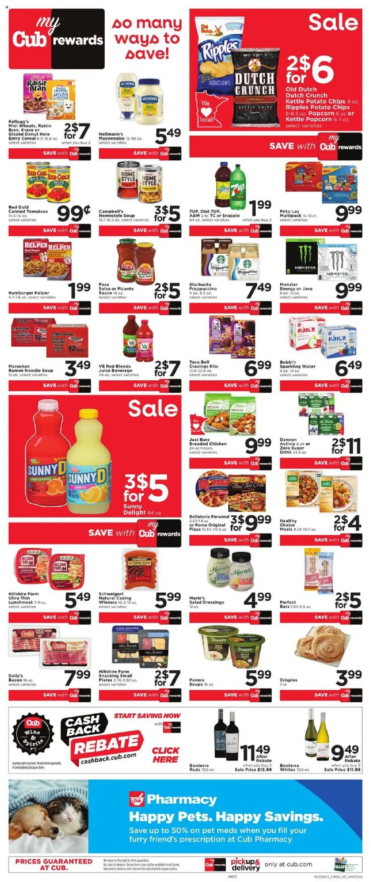 Cub Foods Weekly Ad - valid from 12.10.2025 | Page: 8 | Products: Pizza, Tomatoes, Chips, Sugar