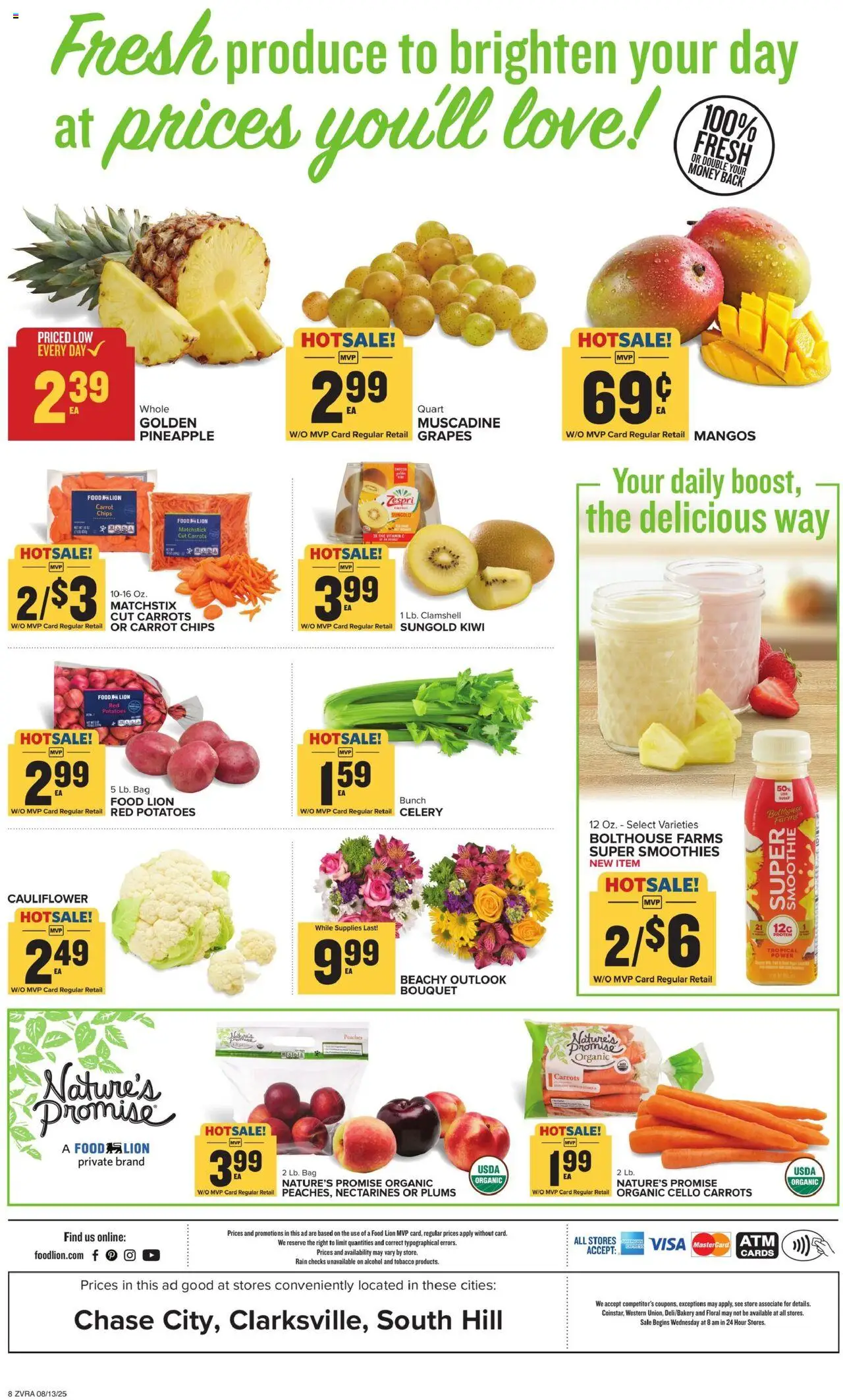 Food Lion Weekly Ad - valid from 13.08.2025 | Page: 14 | Products: Vitamin, Pineapple, Carrot, Cauliflower