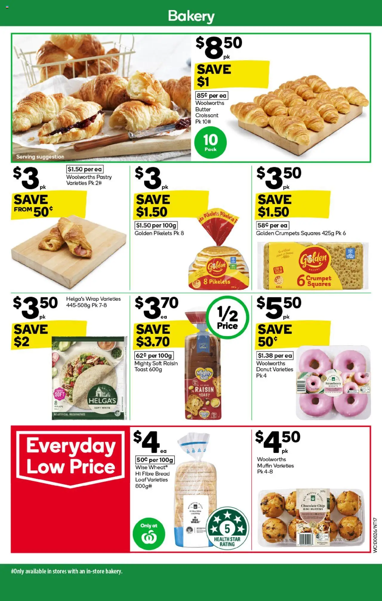 Woolworths catalogue - valid from 13.08.2025 | Page: 17 | Products: Crumpets, Butter, Muffins, Pastry