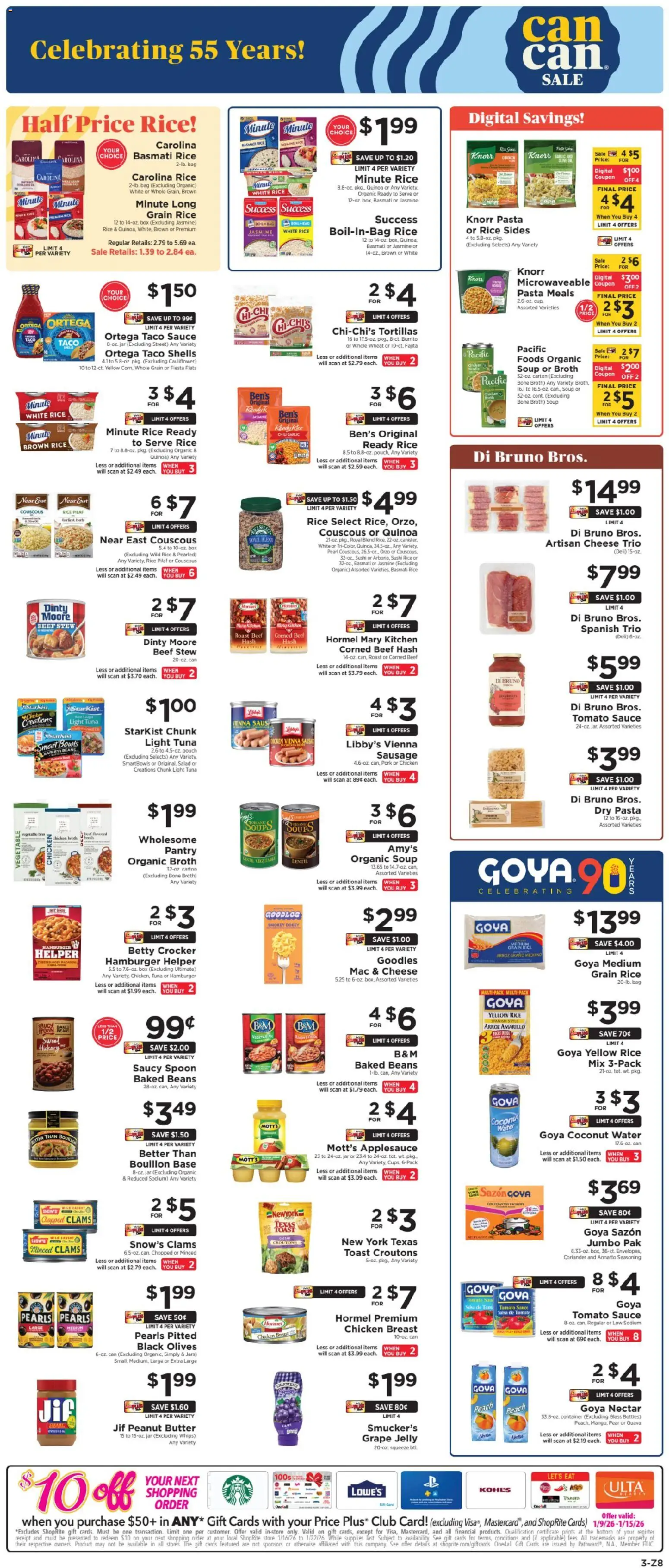 ShopRite Weekly Ad - valid from 08.01.2026 | Page: 4 | Products: Rice, Salad, Water, Pear