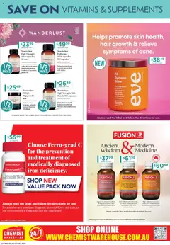 Chemist Warehouse catalogue - valid from 07.08.2025 | Page: 22 | Products: Herbal, Iron, Tablets, Pain relief