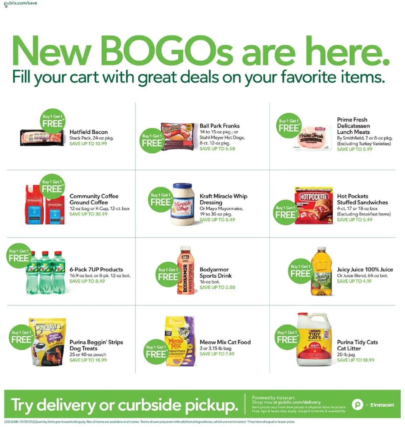 Publix Leaflet - valid from 29.10.2025 | Page: 20 | Products: Dog Treats, Cat Food, Coffee, Bag