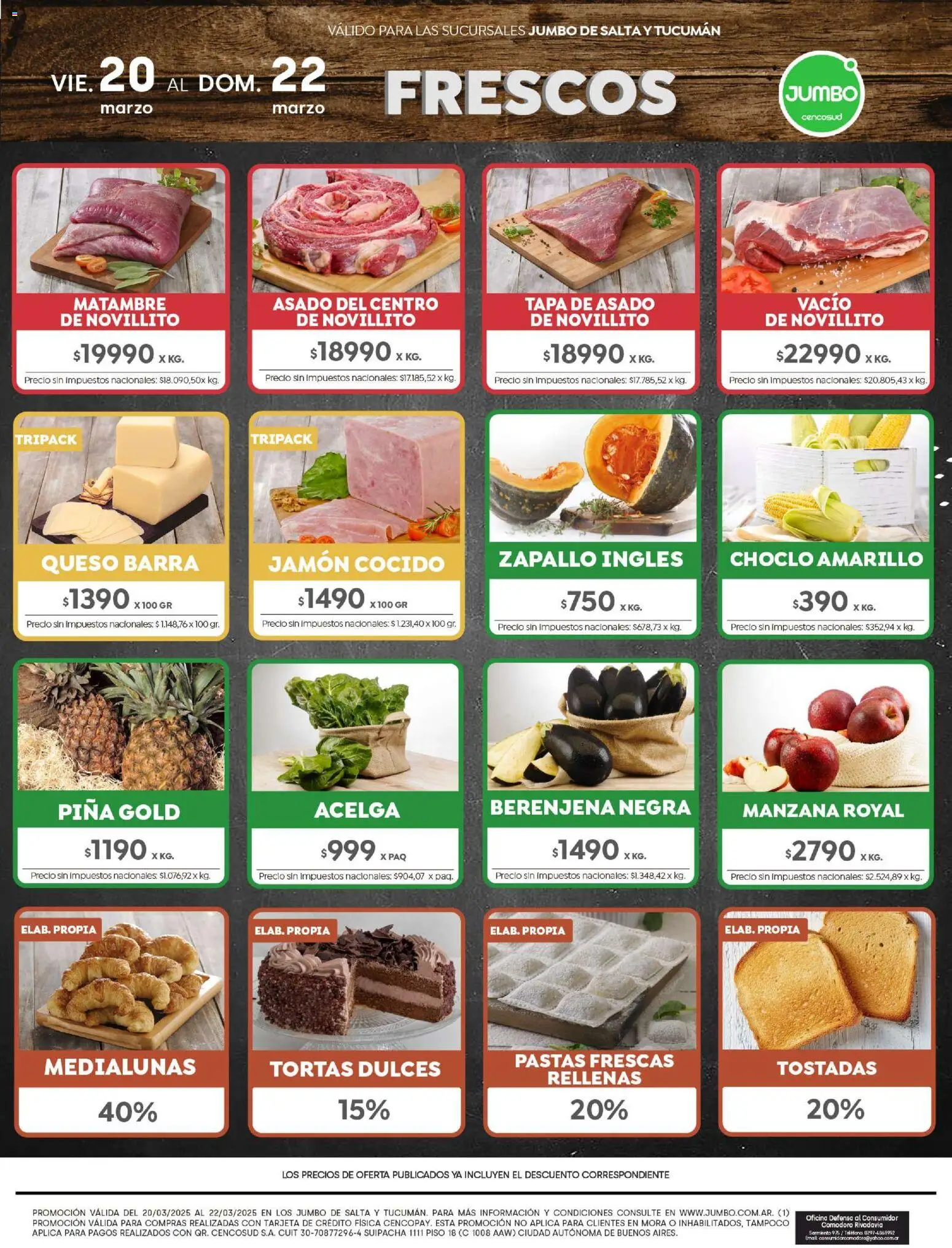Jumbo - Ofertas | Salta & Tucumán │ válido desde el 20.03.2026 | Página: 8 | Productos: Zapallo, Jamón cocido, Berenjena, Jamón