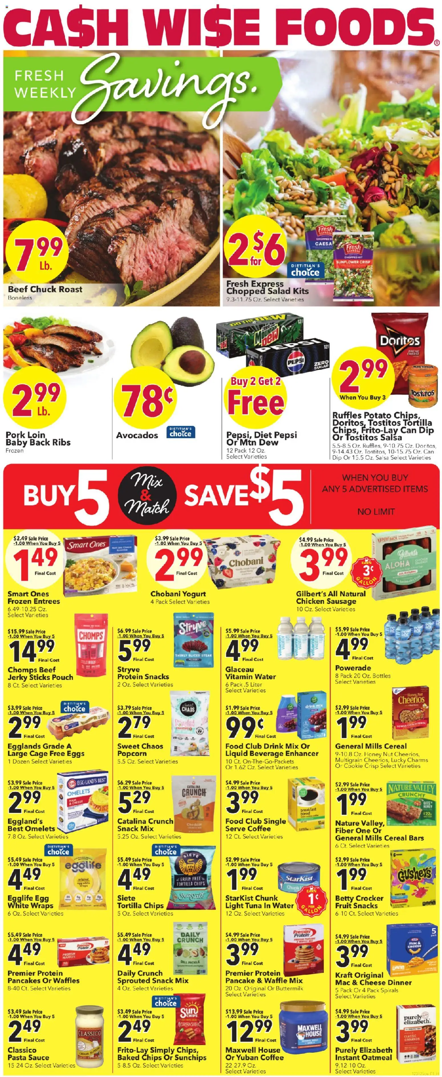 Cash Wise Weekly Ad - valid from 31.12.2025 | Page: 1 | Products: Cheese, Chips, Salad, Sausage