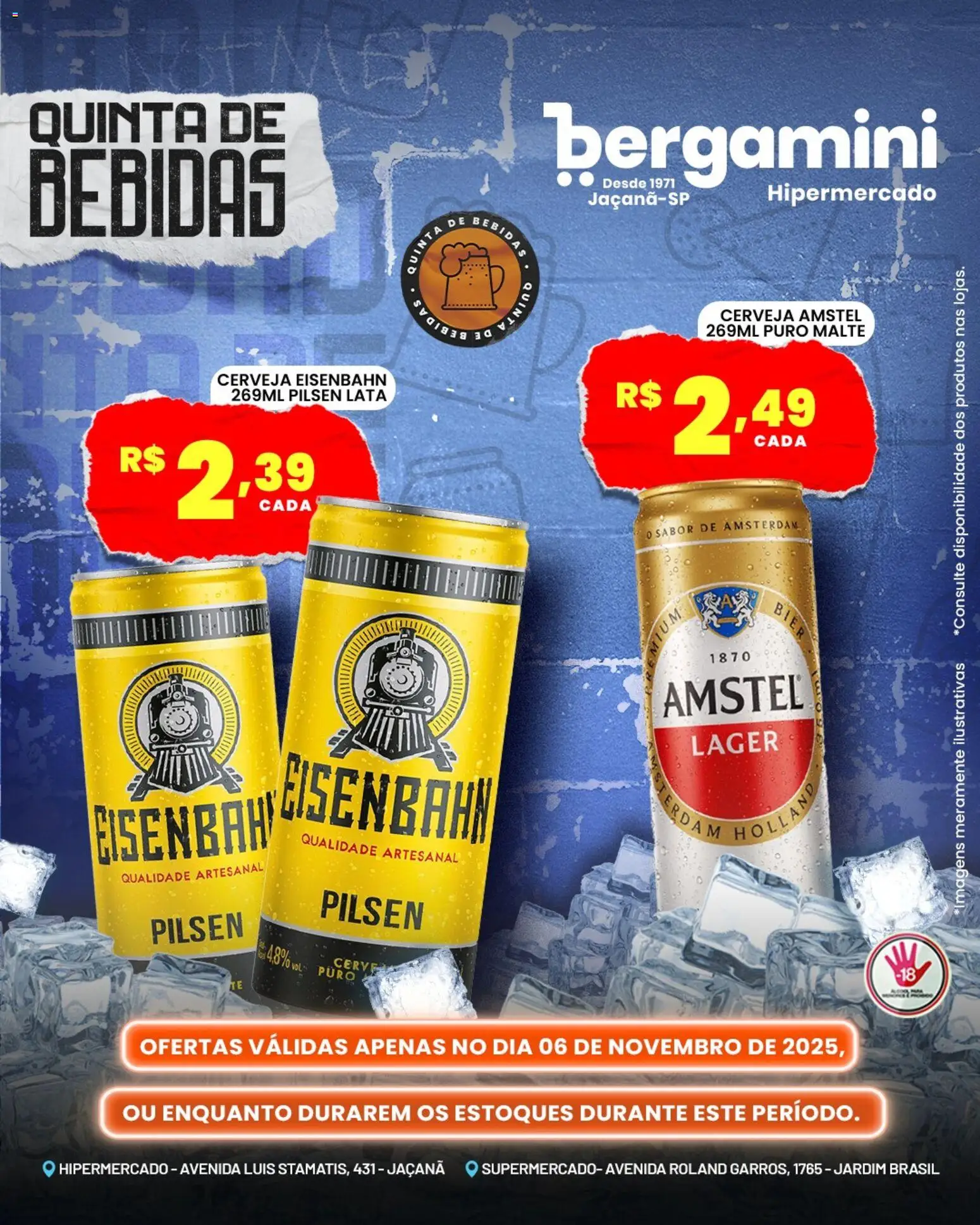 Supermercado Bergamini Folheto - válido de 06.11.2025 | Página: 1 | Produtos: Eisenbahn, Cerveja