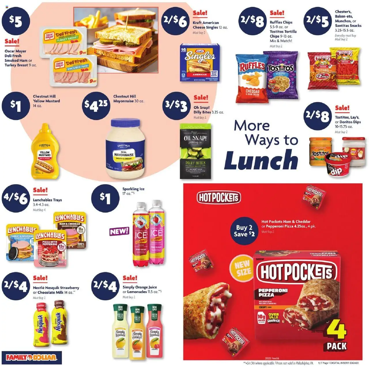 Family Dollar Weekly Ad - valid from 07.09.2025 | Page: 2 | Products: Milk, Ham, Mayonnaise, Oven