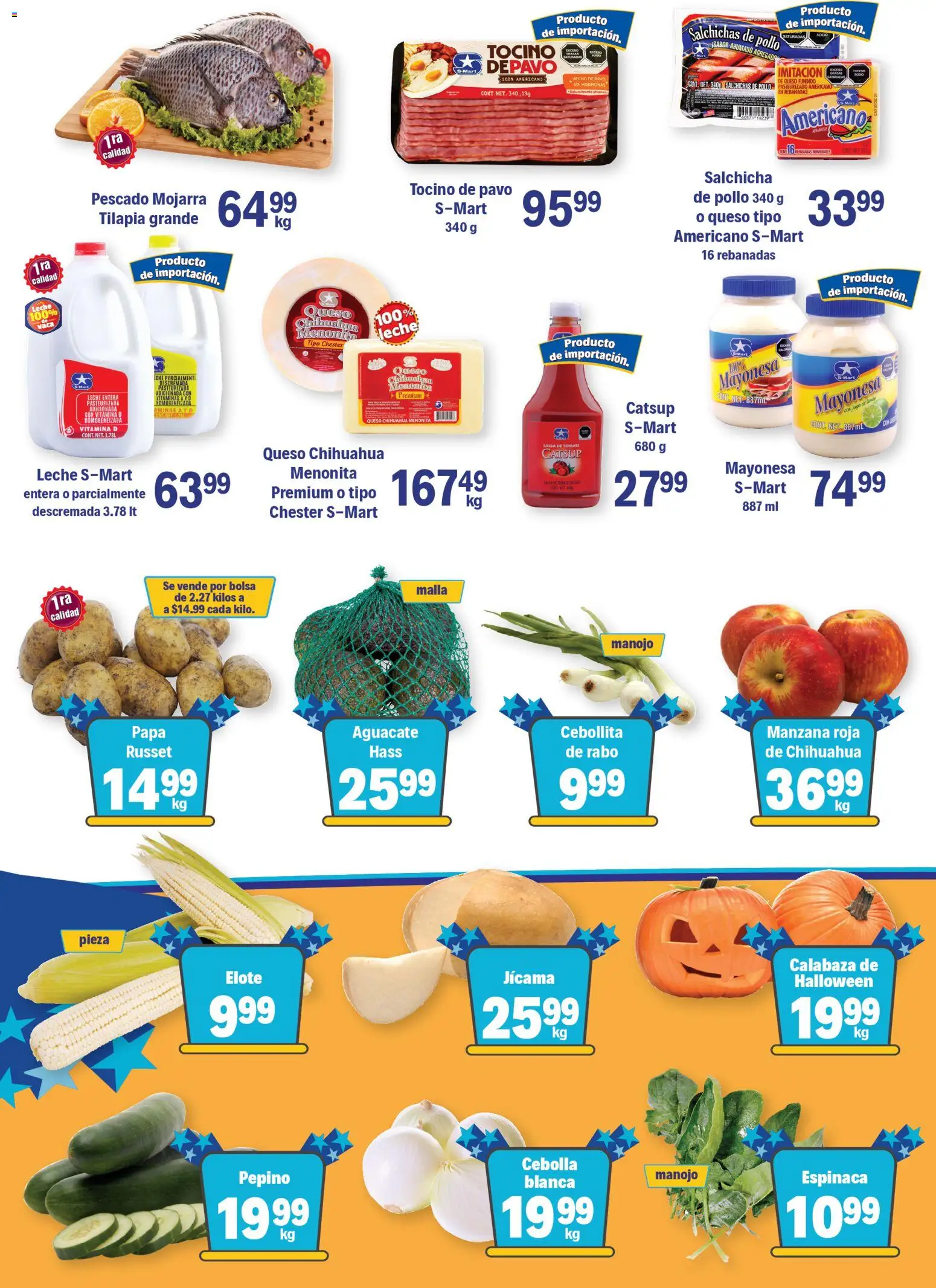 Nuevas ofertas de S-Mart válidas en toda la República Mexicana desde el 24.10.2025. ¡Encuentra las mejores ofertas en S-Mart folleto Chihuahua! | Página: 4 | Productos: Salchicha, Aguacate, Jugo, Catsup