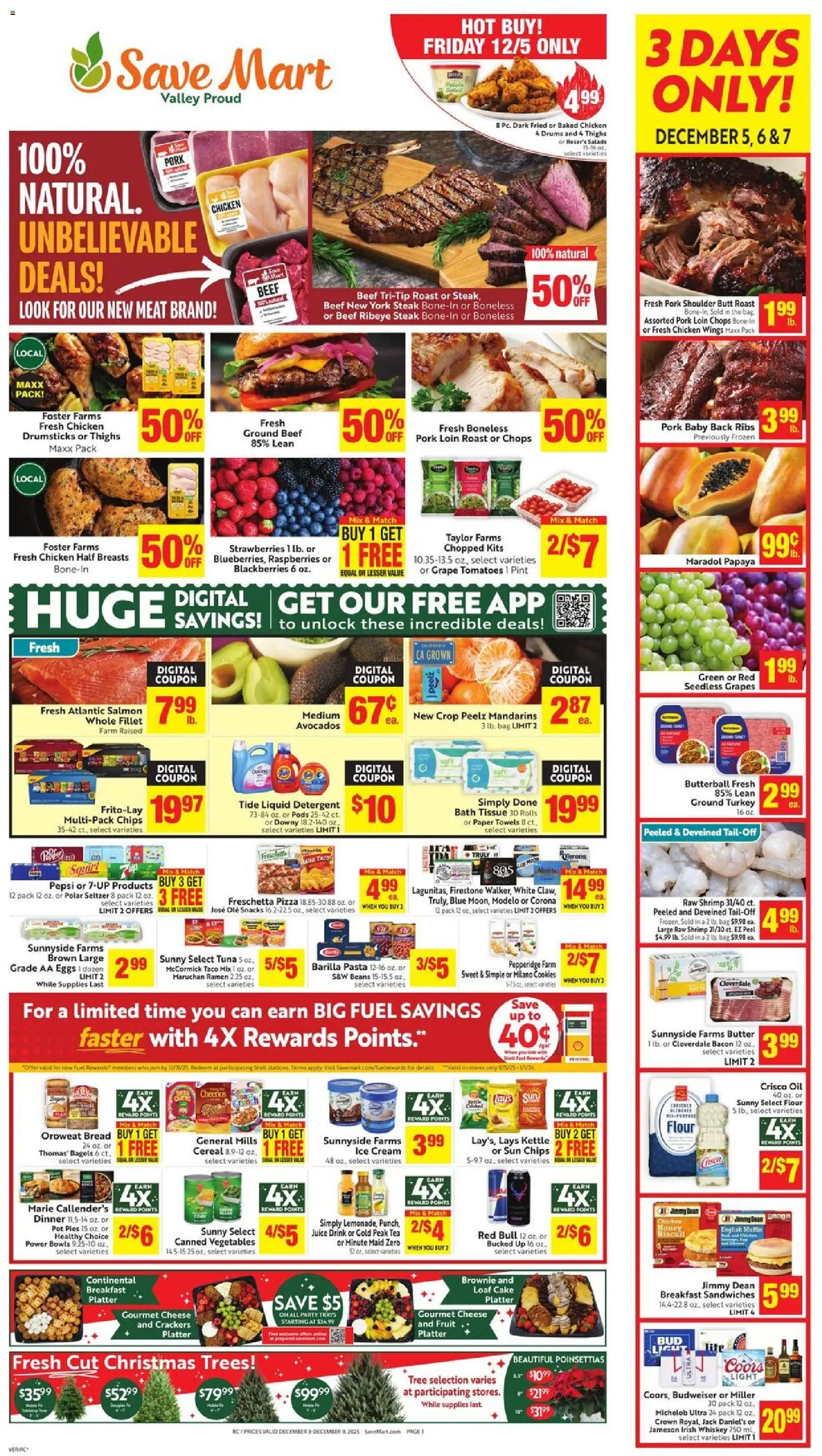 Save Mart Weekly Ad - valid from 03.12.2025 | Page: 1 | Products: Juice, Pork, Chips, Cookies