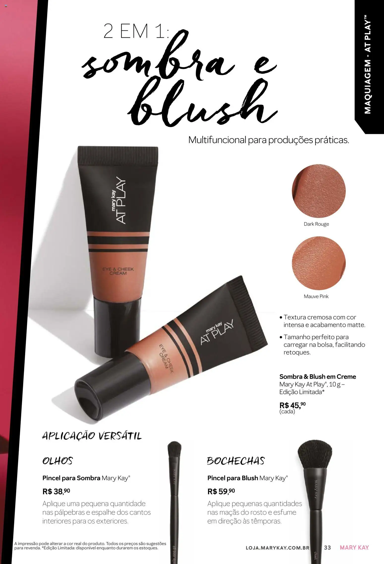 Mary Kay Folheto - válido de 01.01.2026 | Página: 33 | Produtos: Blush, Pincel, Multifuncional, Maçãs