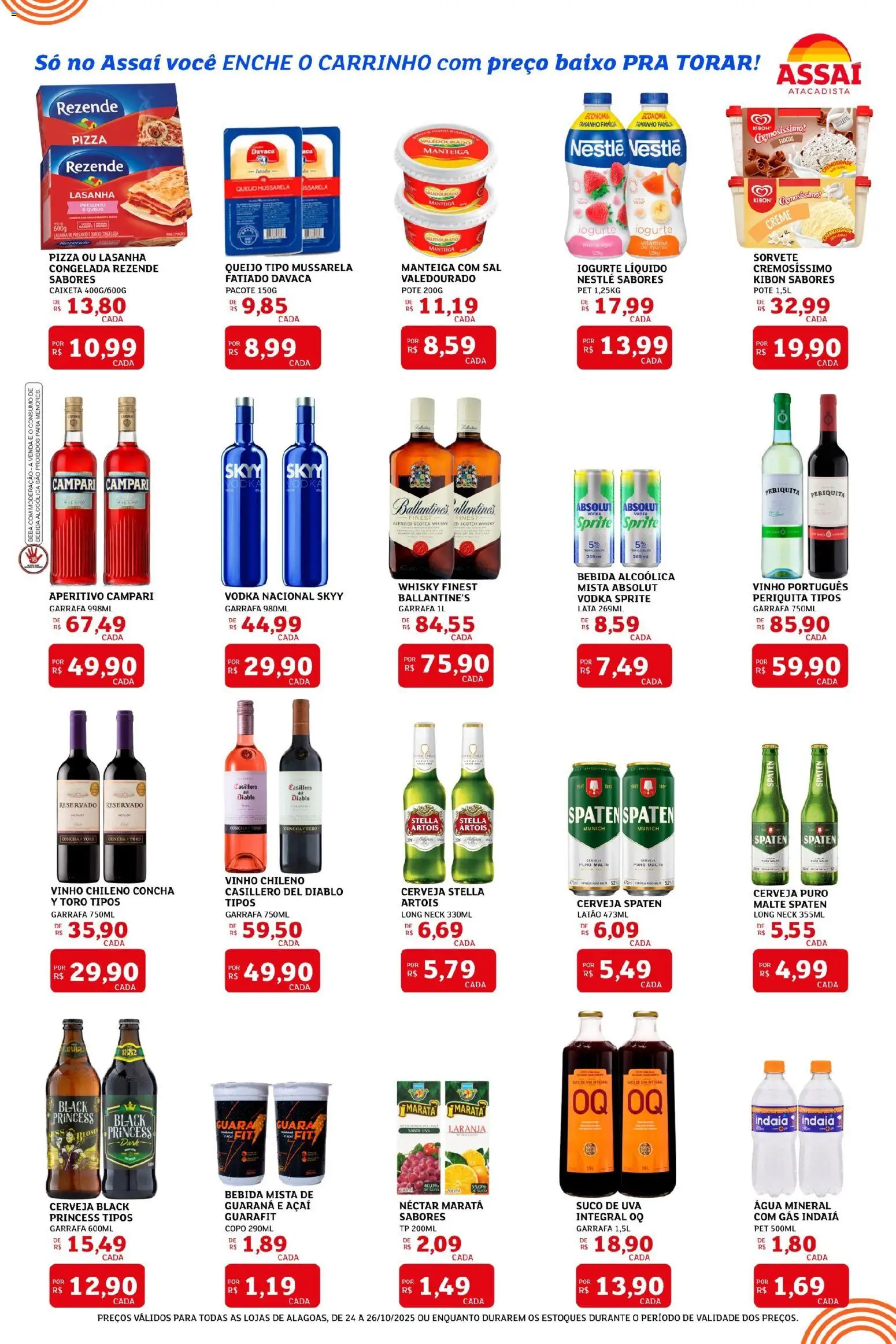 Assaí Atacadista Folheto - válido de 24.10.2025 | Página: 2 | Produtos: Guaraná, Whisky, Presunto, Baixo