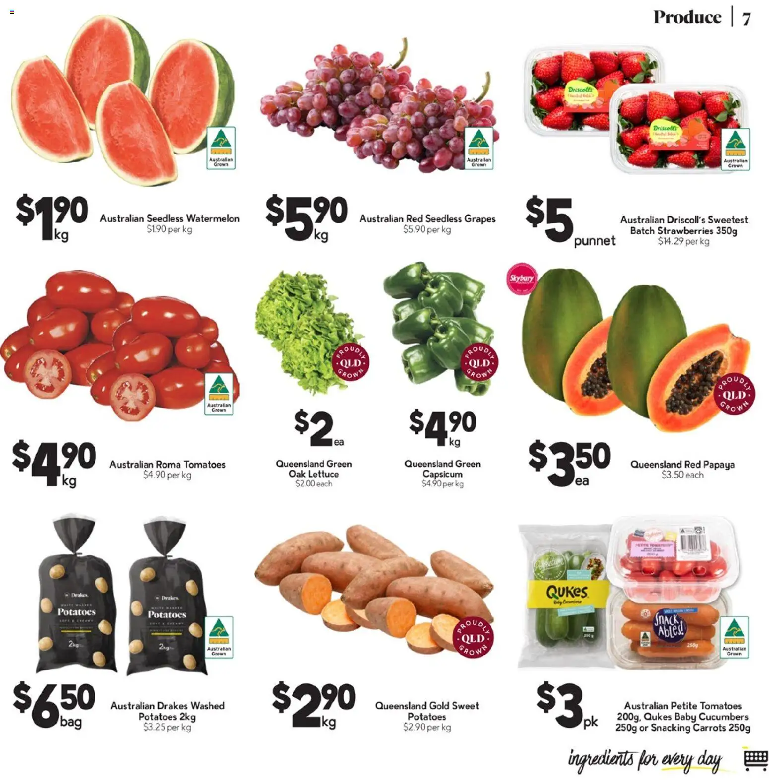 Drakes catalogue - valid from 21.01.2026 | Page: 7 | Products: Capsicum, Tomatoes, Cucumbers, Grapes