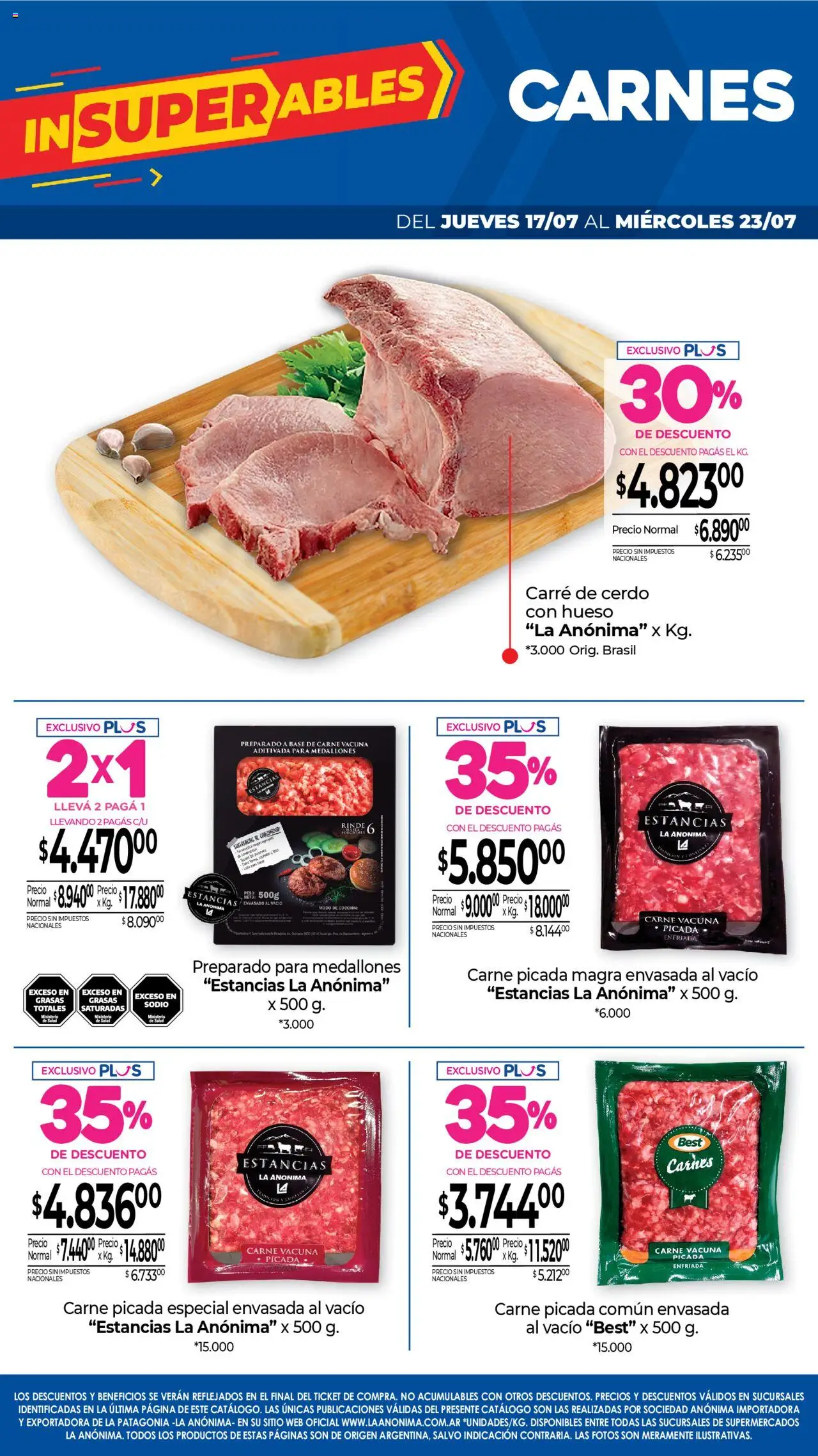 La Anonima catálogo │ válido desde el 17.07.2025 | Página: 3 | Productos: Peso, Cerdo