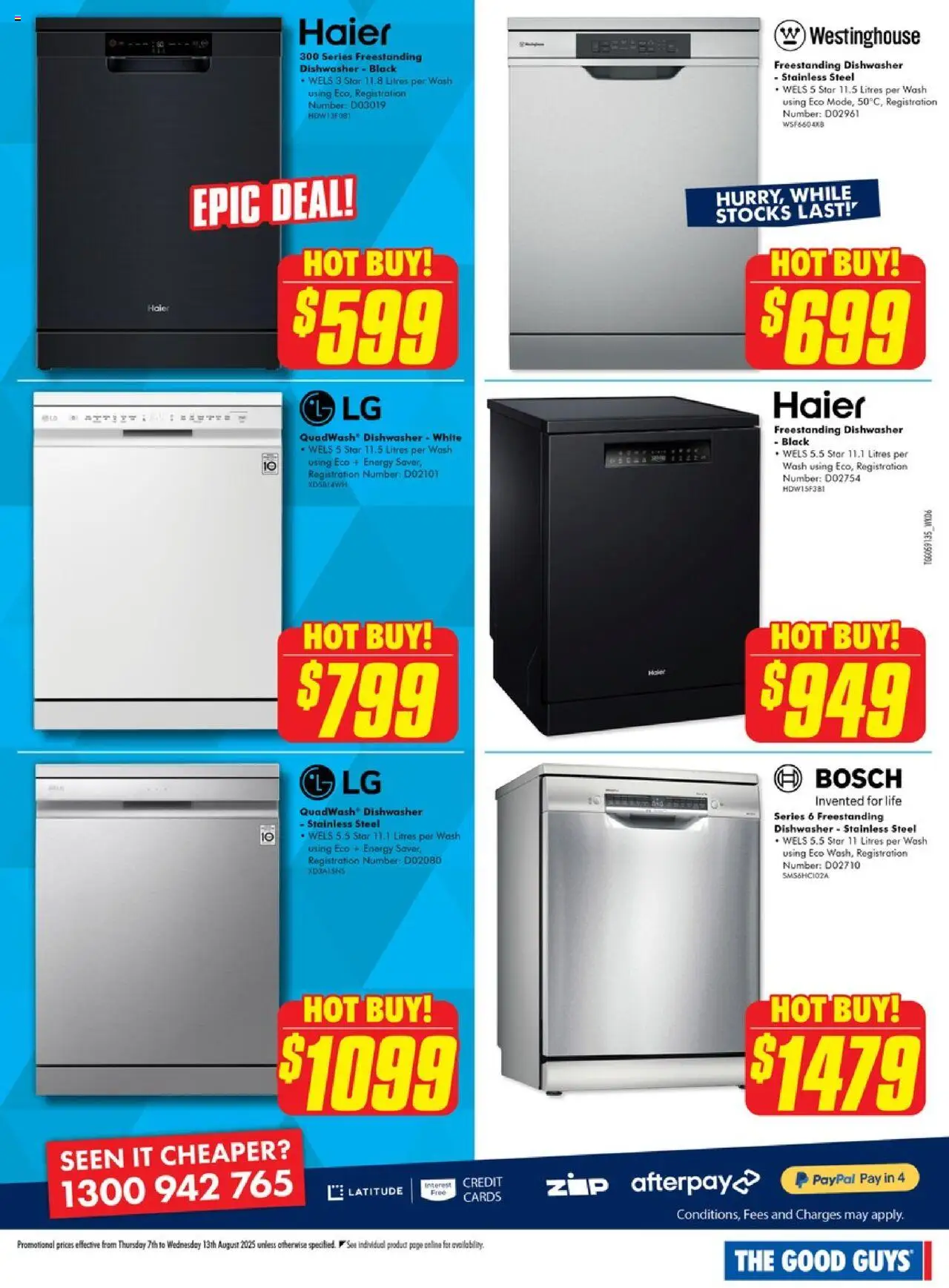 The Good Guys catalogue - valid from 06.08.2025 | Page: 6 | Products: Dishwasher