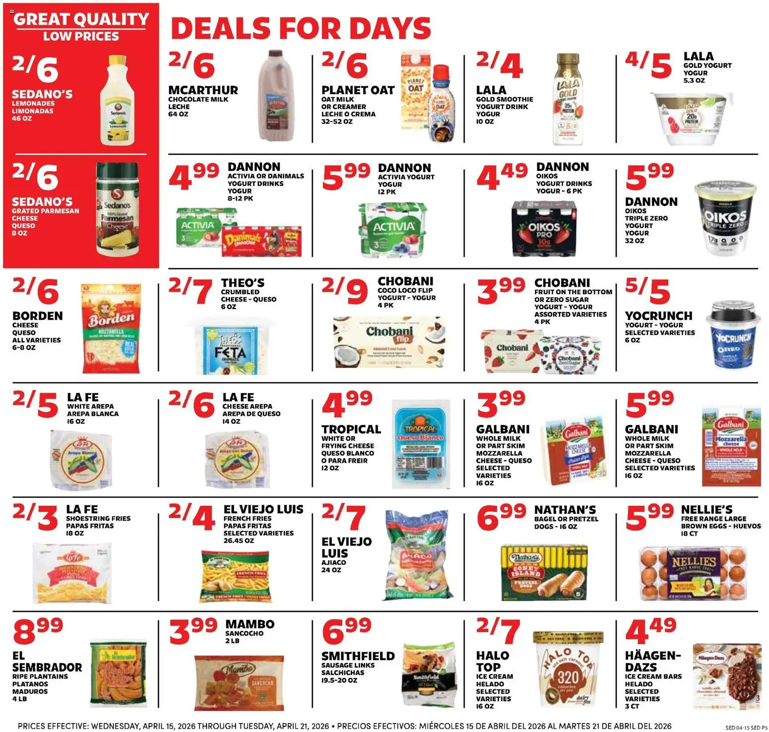 Sedano's Weekly Ad - valid from 15.04.2026 | Page: 5 | Products: Cheese, Cream, Ice cream, Sausage