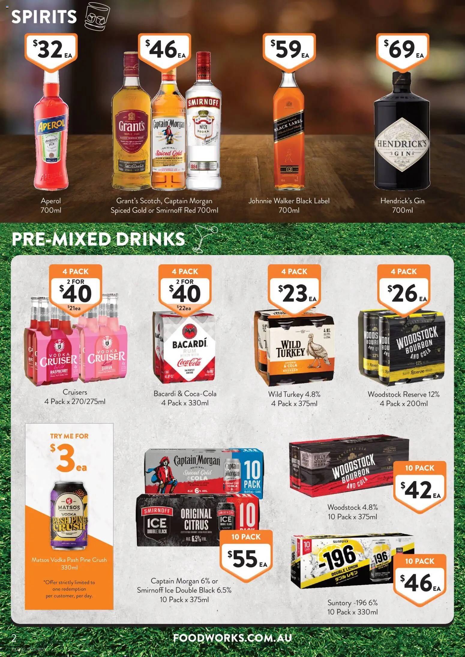 Foodworks catalogue - valid from 11.03.2026 | Page: 2 | Products: Bourbon, Coca Cola, Gin, Raspberry