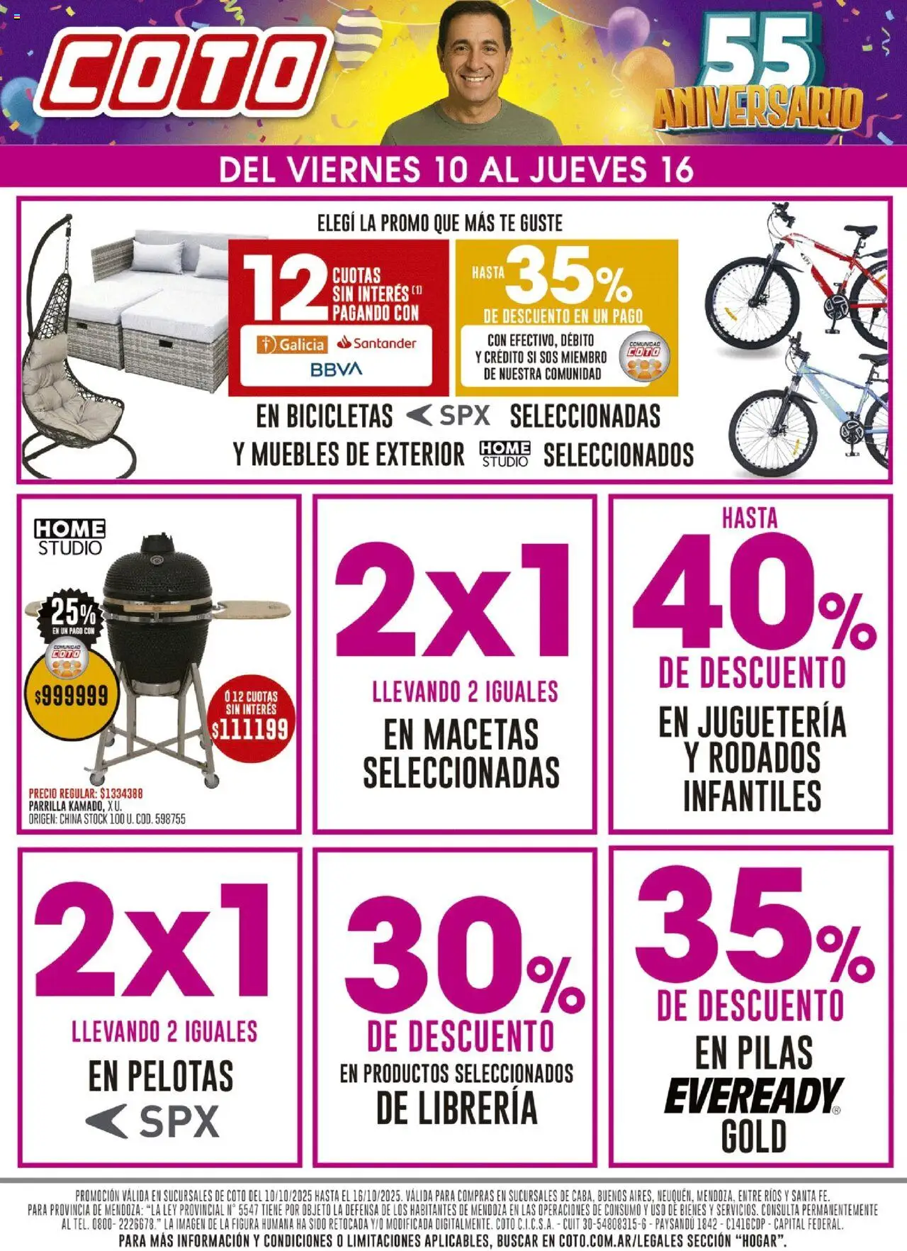 Coto - Hogar │ válido desde el 10.10.2025 | Página: 1 | Productos: Parrilla, Pilas, Té